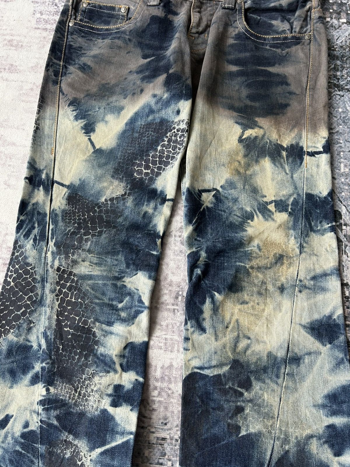 Tornado Mart Tornado Mart Flared Washed Snake Denim Size US 34 / EU 50 - 6 Thumbnail