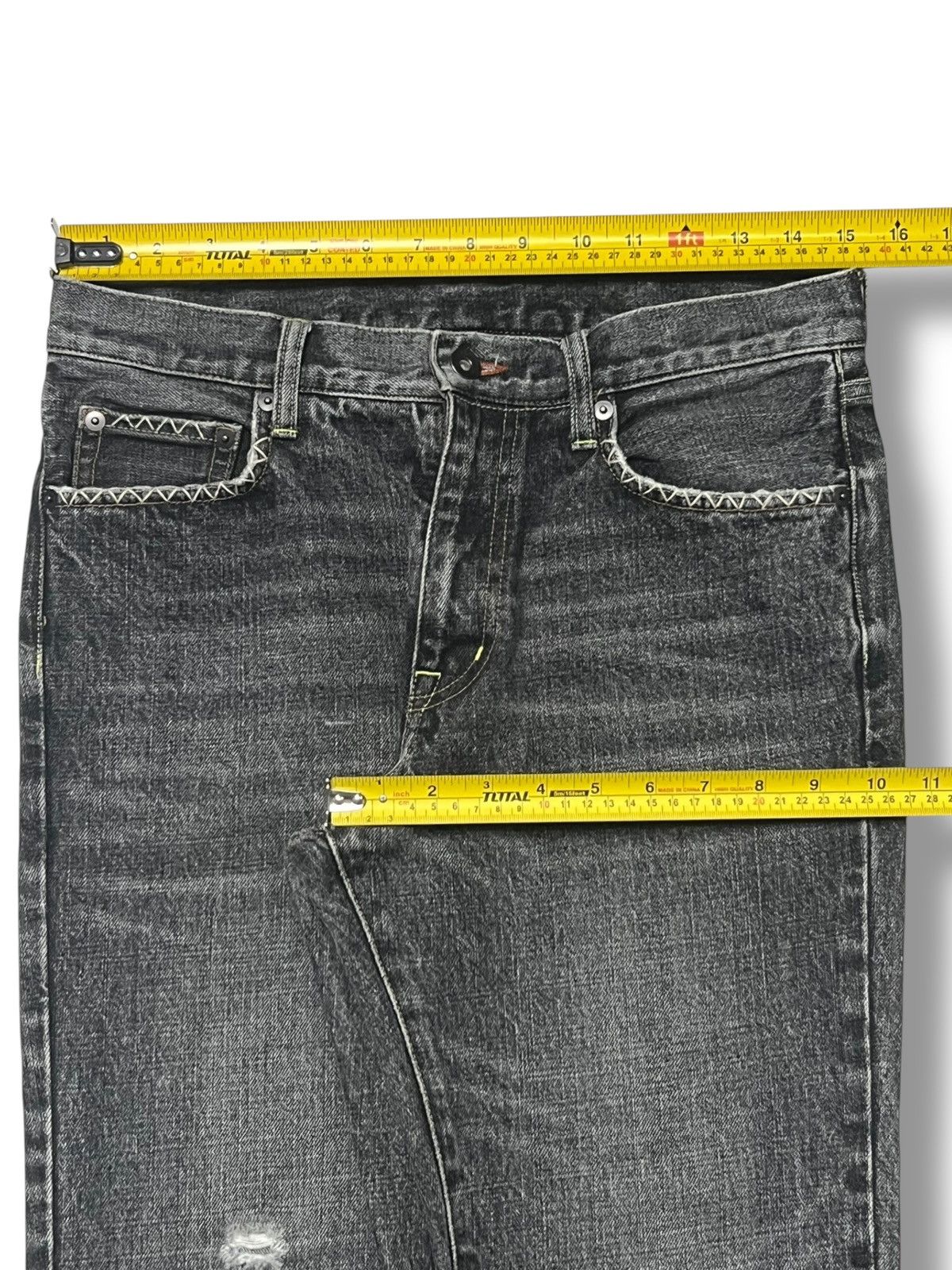 Uniqlo Bootcut Vintage Uniqlo Japan - Black Stone Wash, Distressed Size US 30 / EU 46 - 15 Thumbnail