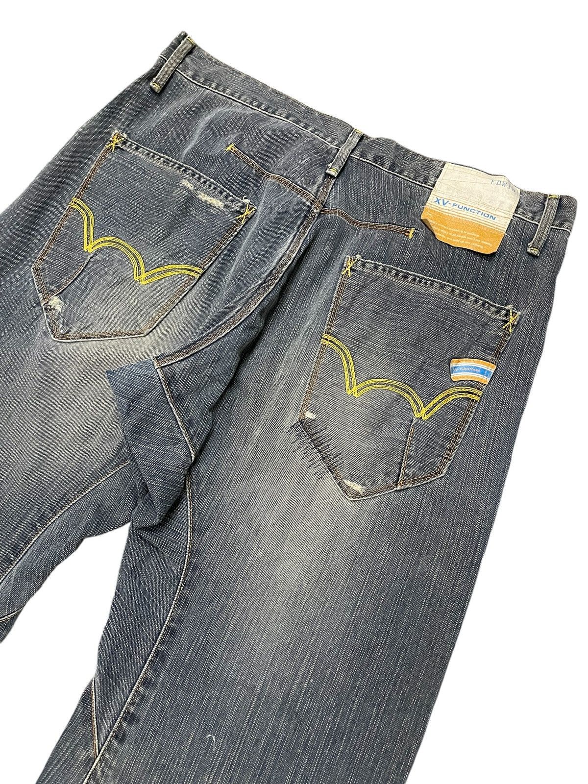 Edwin × Hysteric Glamour Edwin XV-Function Boro Heavy stitched Spiral Cropped Jeans Size US 34 / EU 50 - 14 Thumbnail