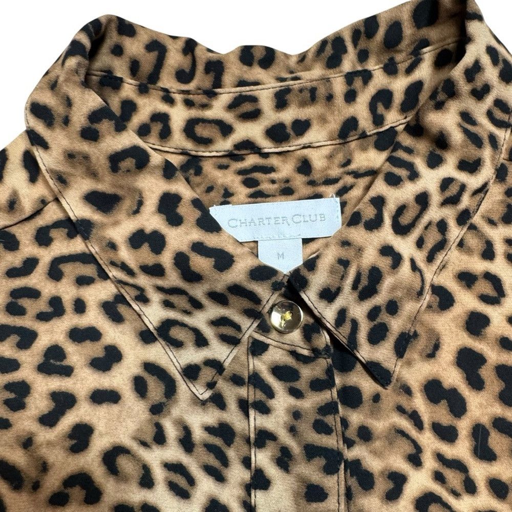 Charter Club Charter Club Animal-Print Roll Tab Sleeve Blouse Size M Size M / US 6-8 / IT 42-44 - 9 Thumbnail