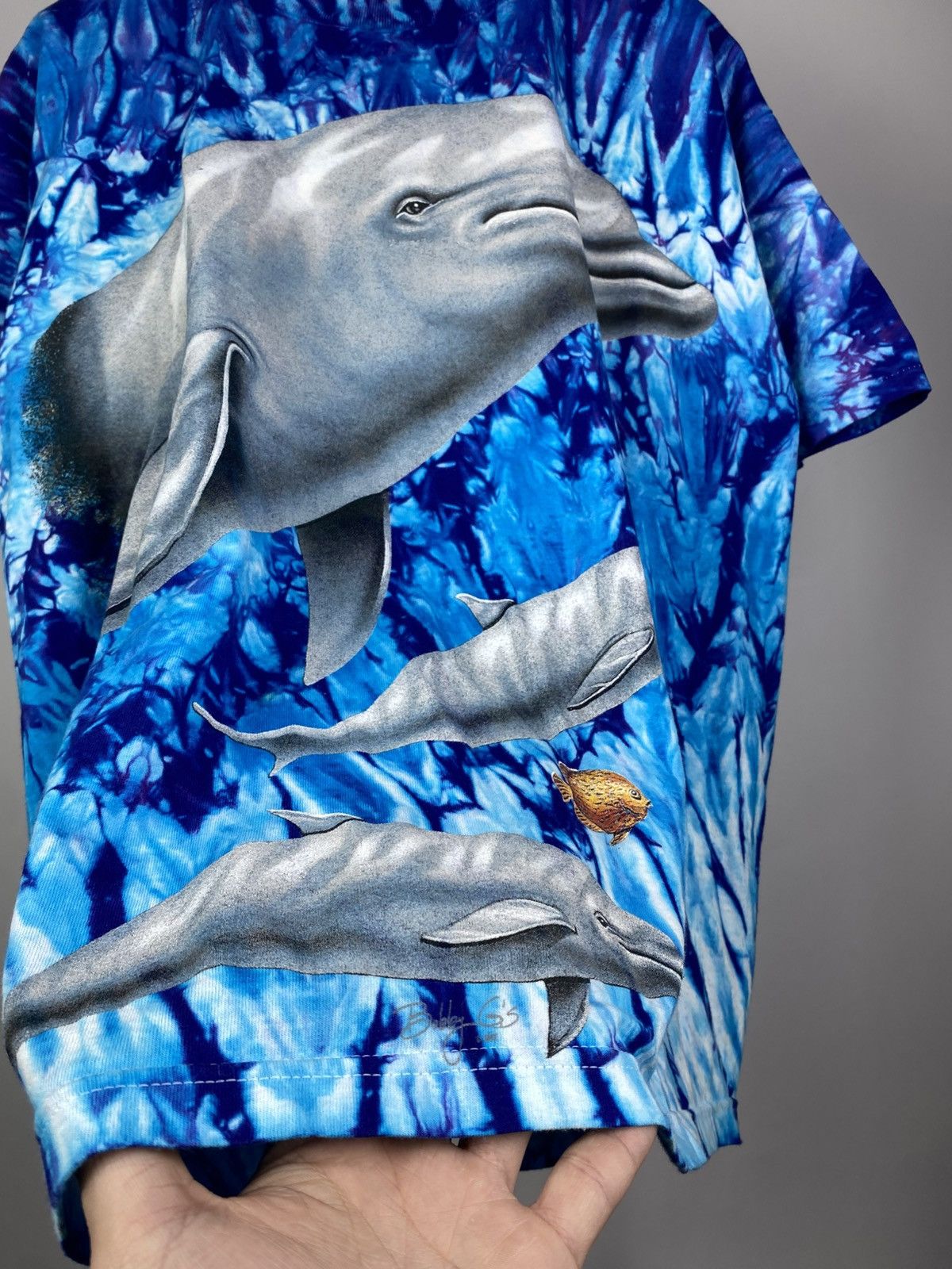 Other Vintage 90s AOP All Over Print T Shirt Dolphins Ocean Size US XL / EU 56 / 4 - 3 Thumbnail
