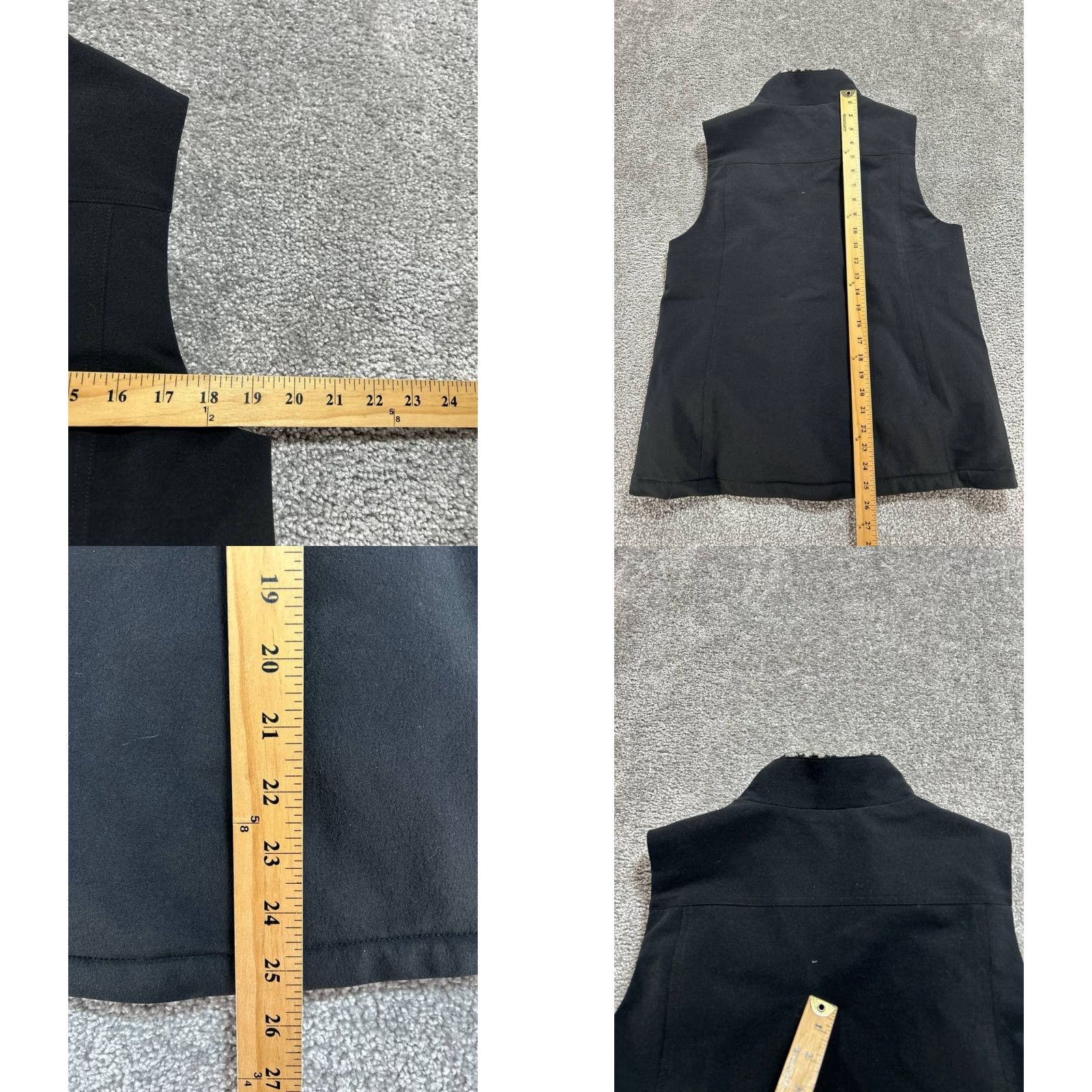 J. Jill J Jill Fit Vest Womens Medium Black Faux Fur Sherpa Lined Nylon Stretch Full Zip Vest Jacket Womens M Black Lined Lightweight Nylon Full Zip Size M / US 6-8 / IT 42-44 - 8 Thumbnail