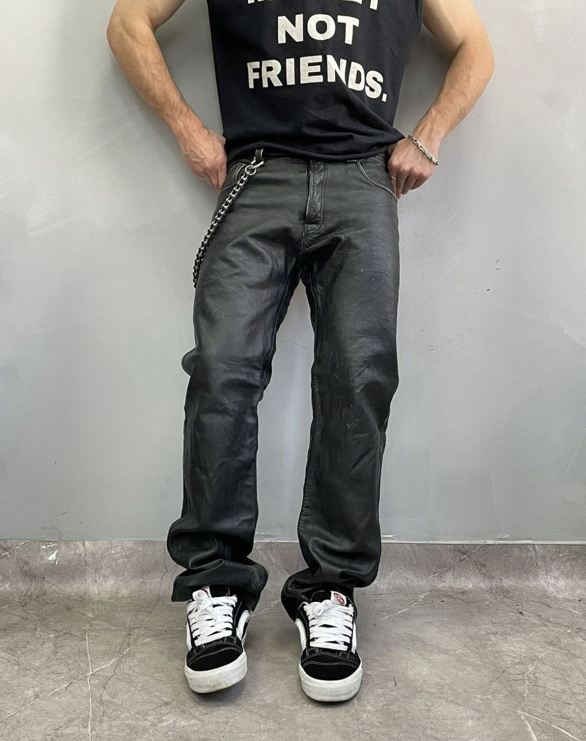 Tornado Mart Maddox black leather pants biker gothic rick owens style Size US 32 / EU 48 - 1 Thumbnail
