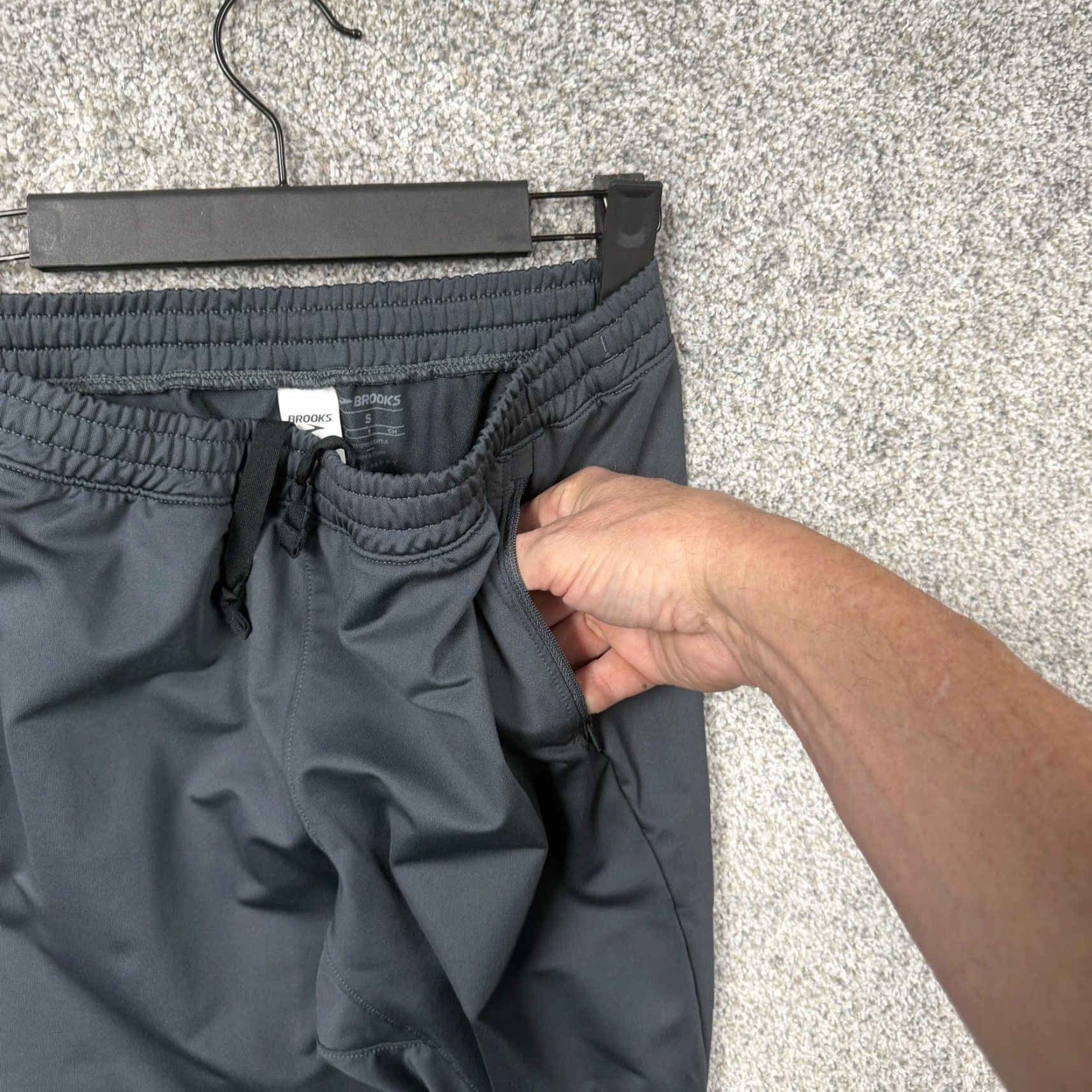 Brooks Brooks Spartan Pants Mens Small Gray Running Ankle Zip Athletic Sporty Layering Size US 29 - 7 Thumbnail