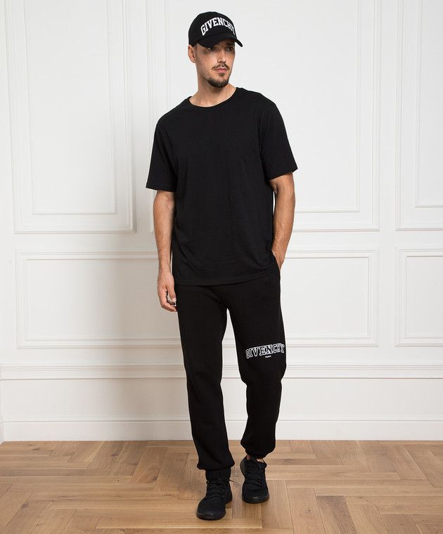 Givenchy Black Embroidered College Arch Logo Sweatpants Size US 32 / EU 48 - 2 Thumbnail