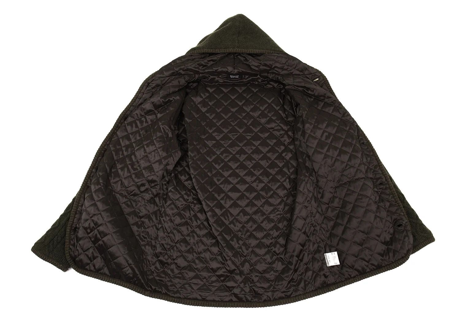 Burberry Quilted Lined Hooded Cable Knit Jacket in Khaki Brown Size US M / EU 48-50 / 2 - 12 Thumbnail