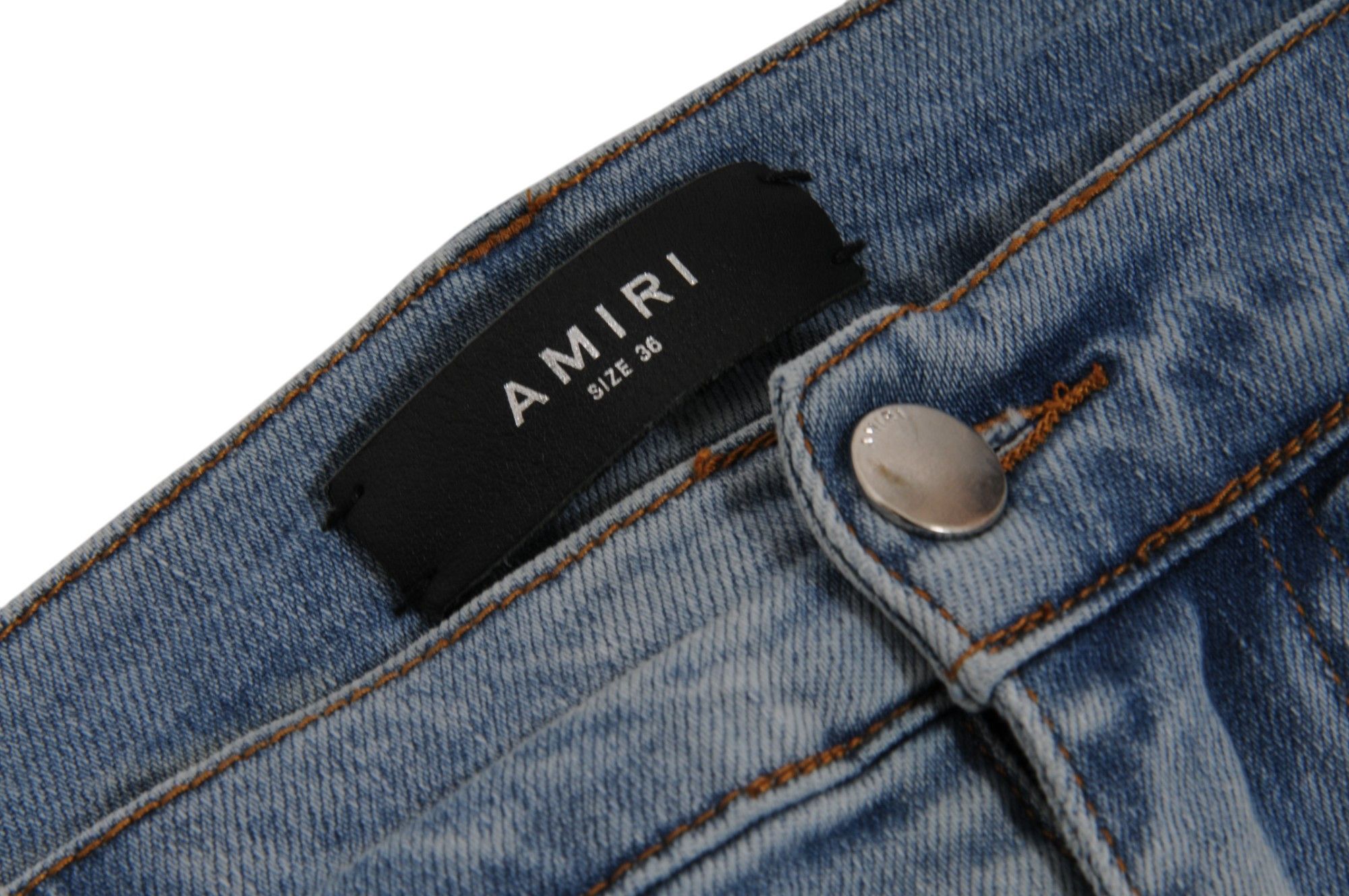 Amiri Logo Patch Distressed Blue Wash Denim Size US 36 / EU 52 - 7 Thumbnail