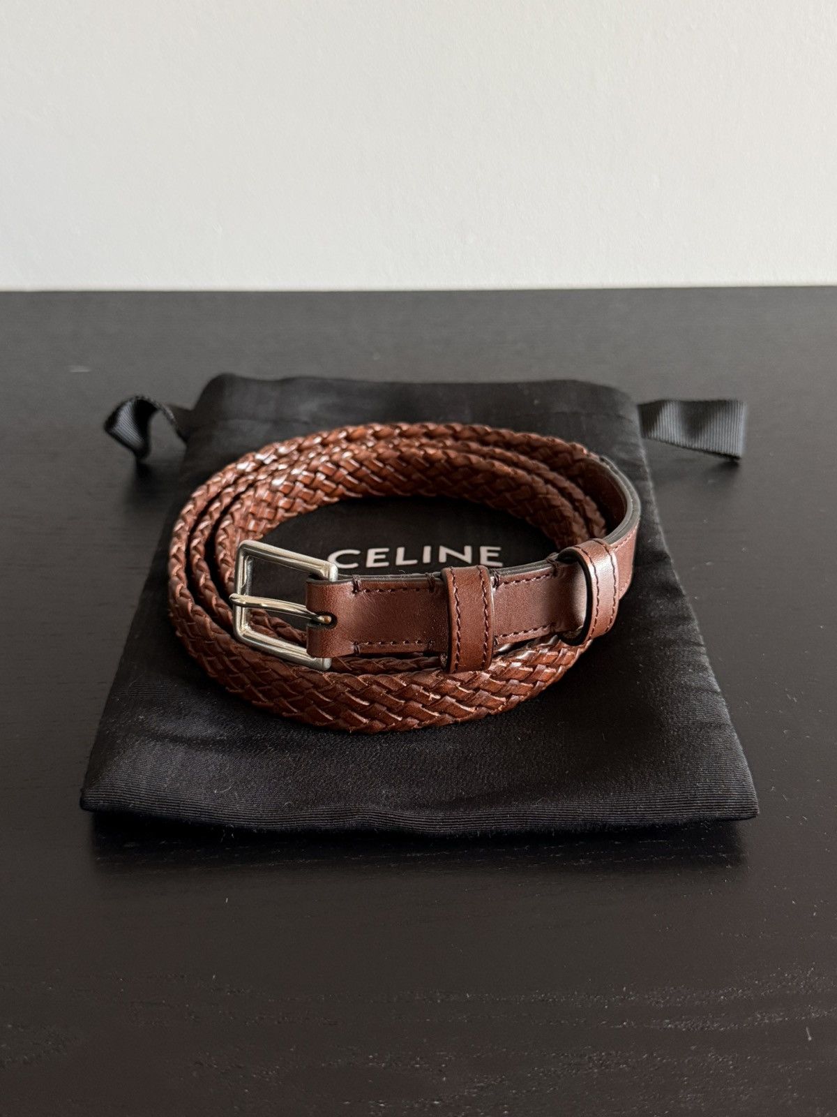 Celine SS20 Braided Leather Belt Size 28 - 1 Thumbnail