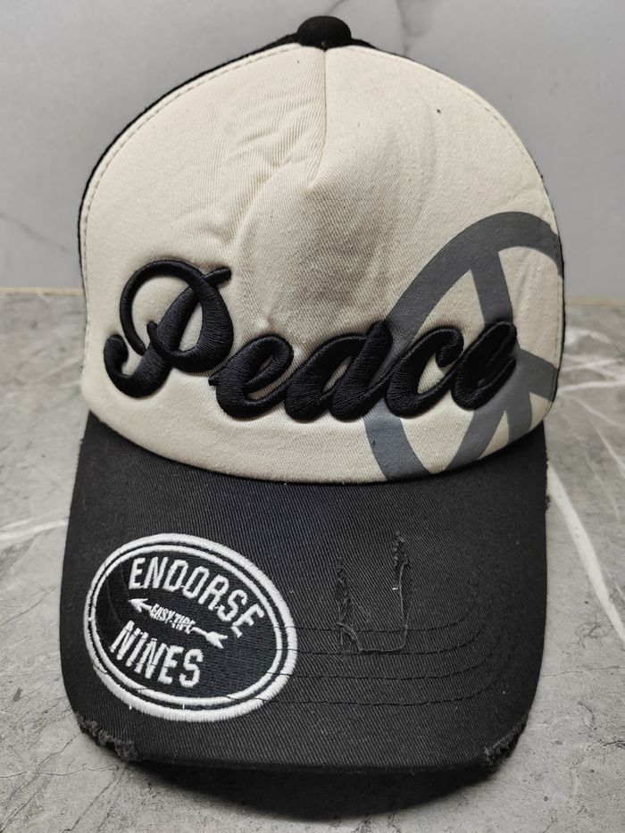 Japanese Brand Vintage Peace Distressed Style Cap Hat Size ONE SIZE - 2 Thumbnail