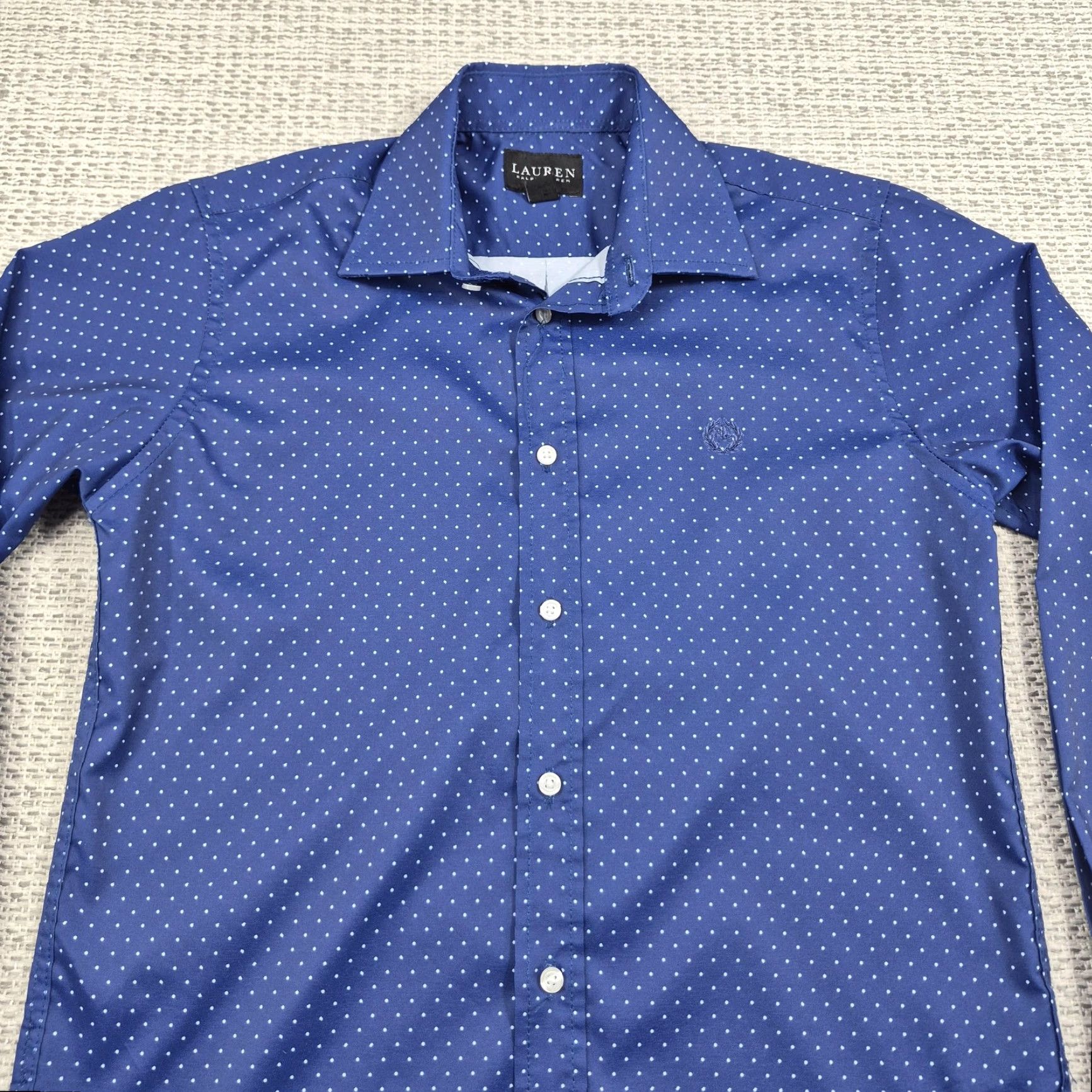 Ralph Lauren Lauren Ralph Lauren Shirt Womens 14 Blue Polka Dot Button Up Stretch Long Sleeve Size XL / US 12-14 / IT 48-50 - 4 Thumbnail