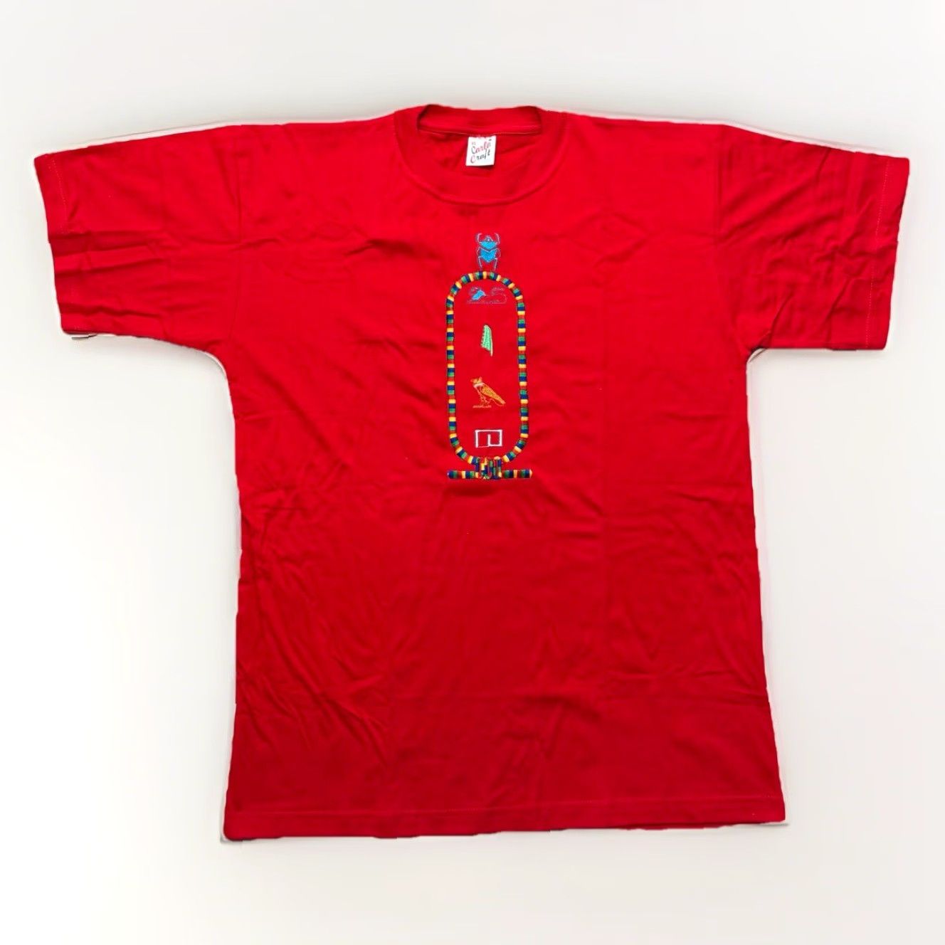 Vintage VINTAGE Egyptian Hieroglyphics T Shirt Mens XL 90s Carlo Craft Graphic Red Tee Size US XL / EU 56 / 4 - 2 Thumbnail