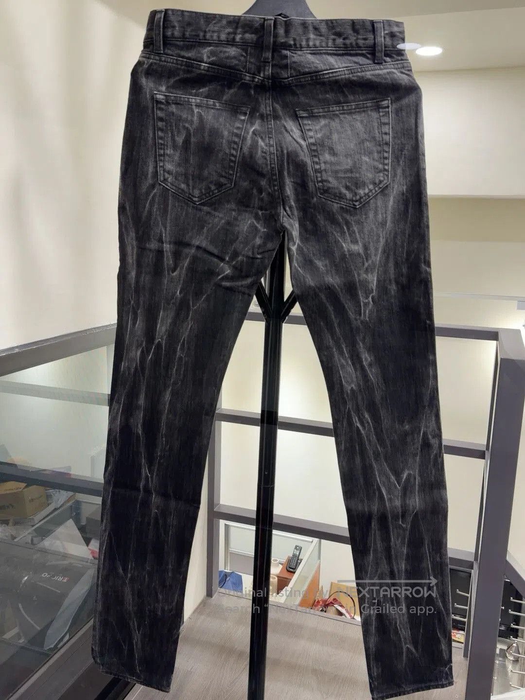 Saint Laurent Paris Saint Laurent Black Wave Denim Pants. Size US 29 - 2 Thumbnail