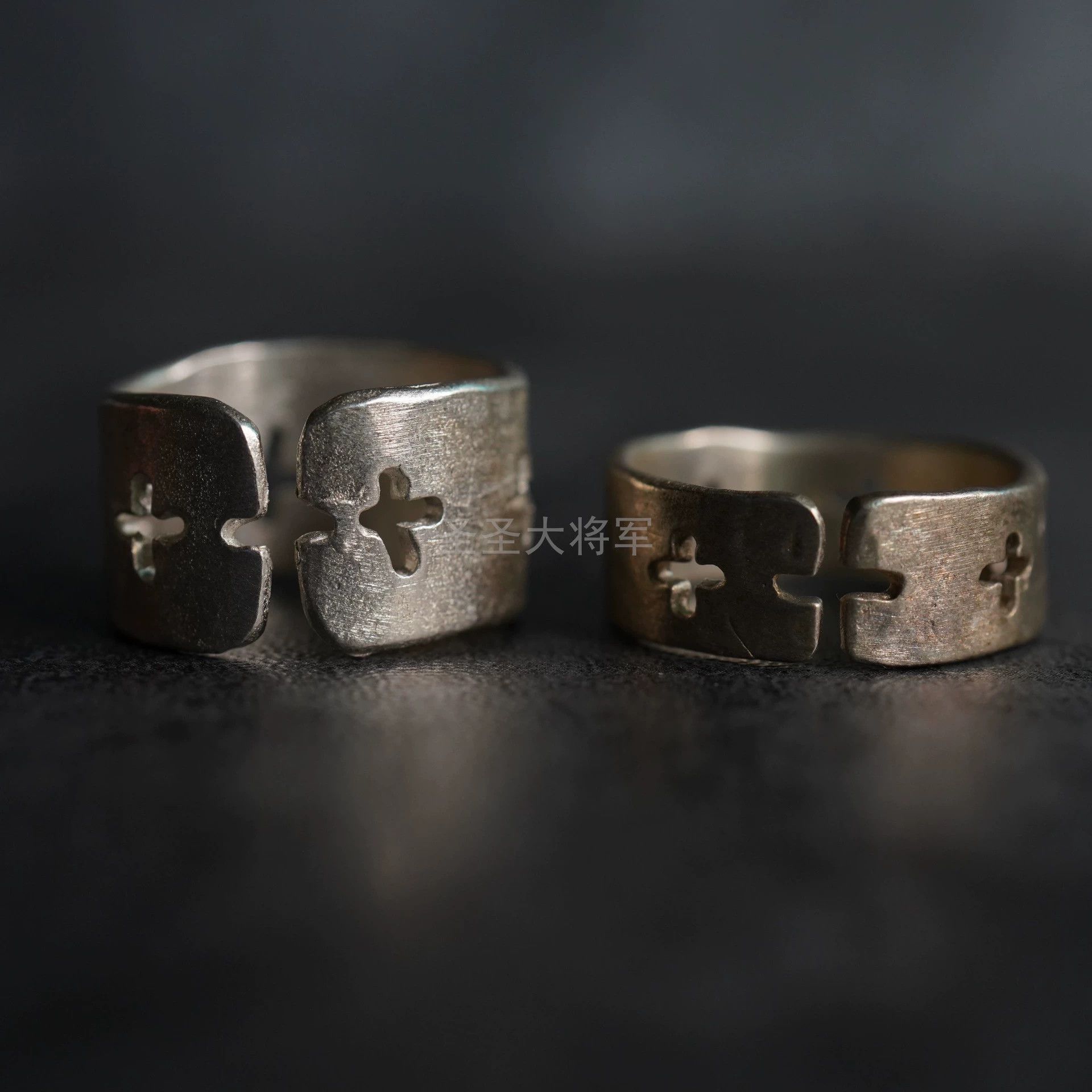 Ma+ M.A+ Maurizio Amadei Vintage Cross Hollow 925 Ring (XS-20) Size ONE SIZE - 3 Thumbnail