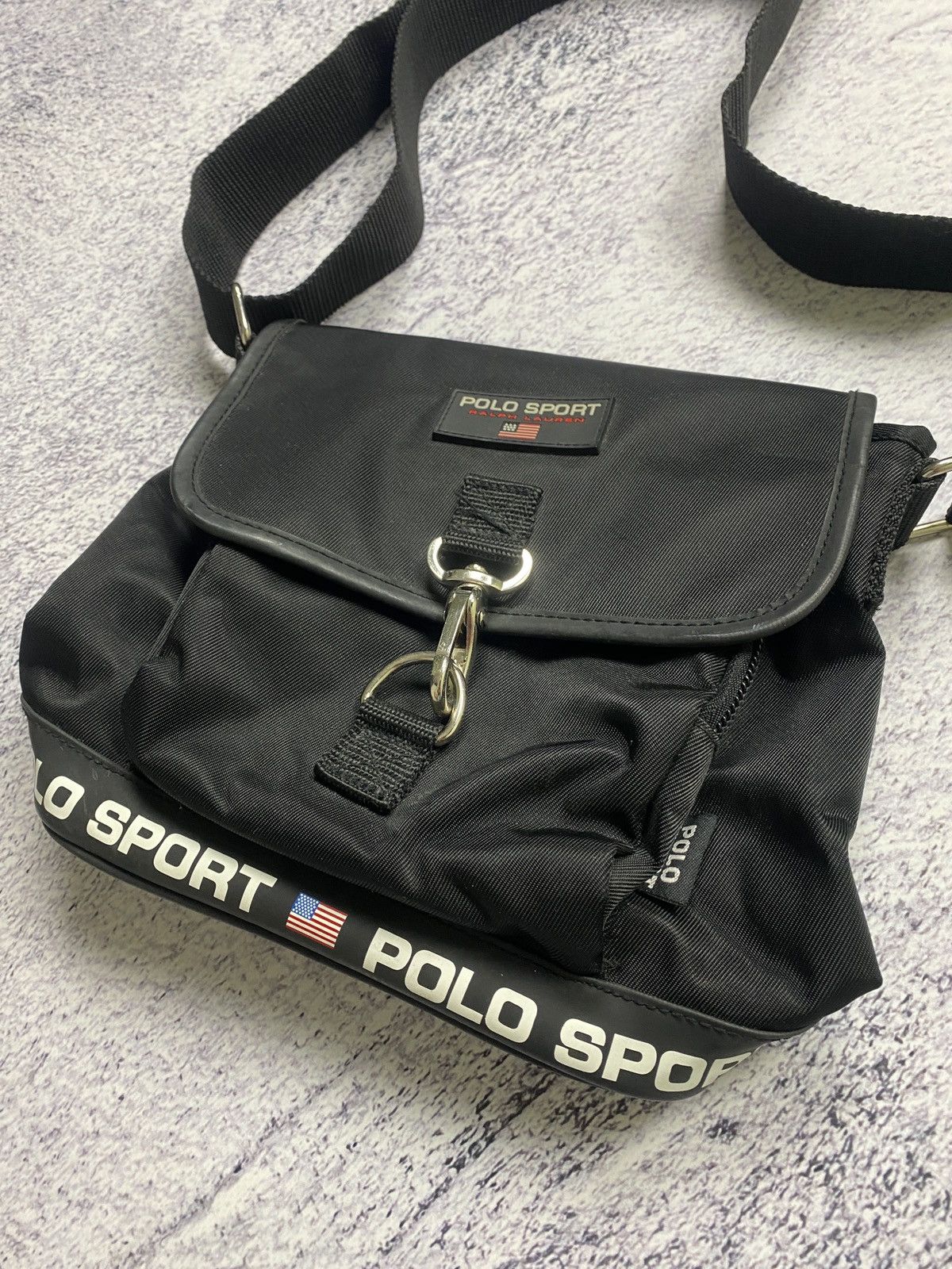 Polo Ralph Lauren × Vintage Vintage Polo Sport Ralph Lauren Shoulder Bag Black Logo 90s Size ONE SIZE - 4 Thumbnail