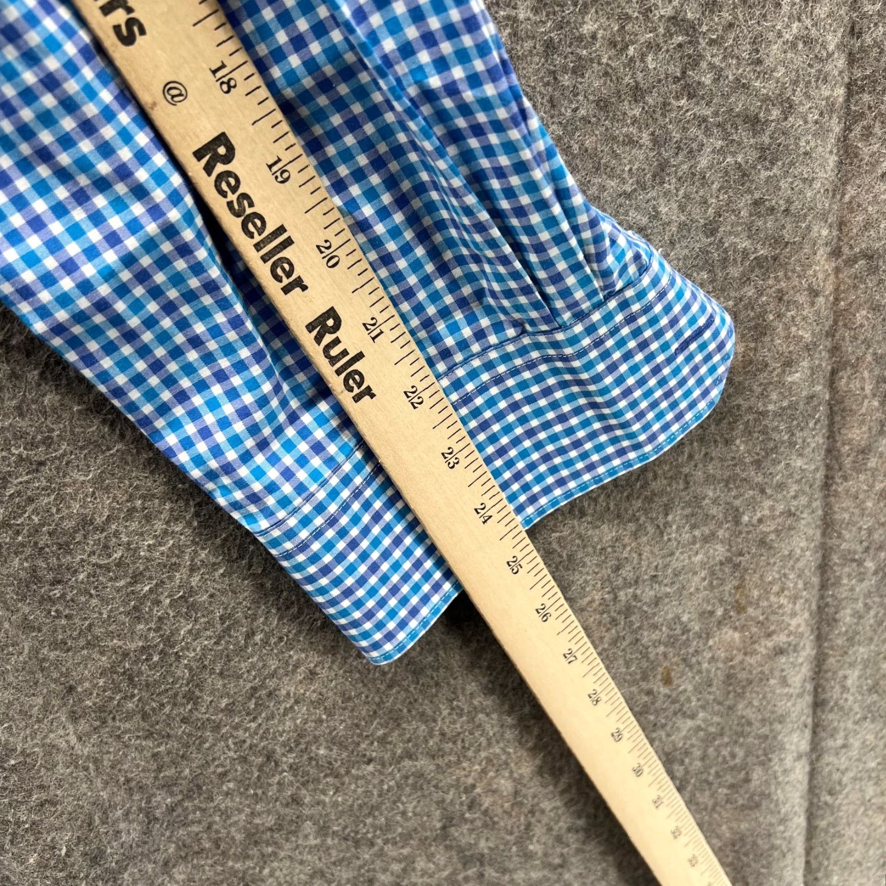 BUGATCHI VINTAGE Bugatchi Uomo Dress Shirt Mens 16.5 34/35 Blue Check Gingham Button Down Shirt Mens Regular Large? Size 46R - 4 Thumbnail