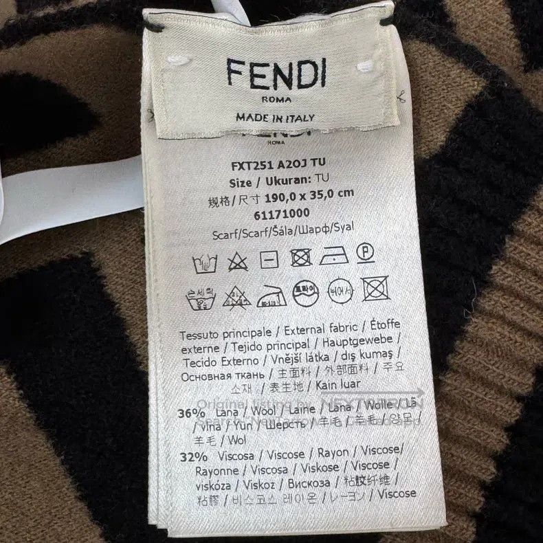 Fendi Fendi size 190x35cm Classic Big Logo Double F Monogrammed S Size ONE SIZE - 4 Thumbnail