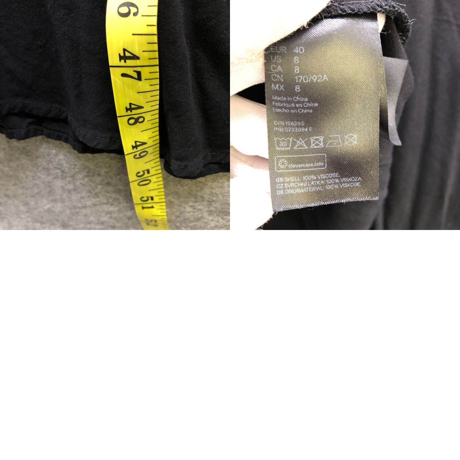 H&M H&M A-Line Midi Shirt Dress Womens Size 8 Black Long Sleeve Rayon Casual Workwear Size M / US 6-8 / IT 42-44 - 8 Thumbnail