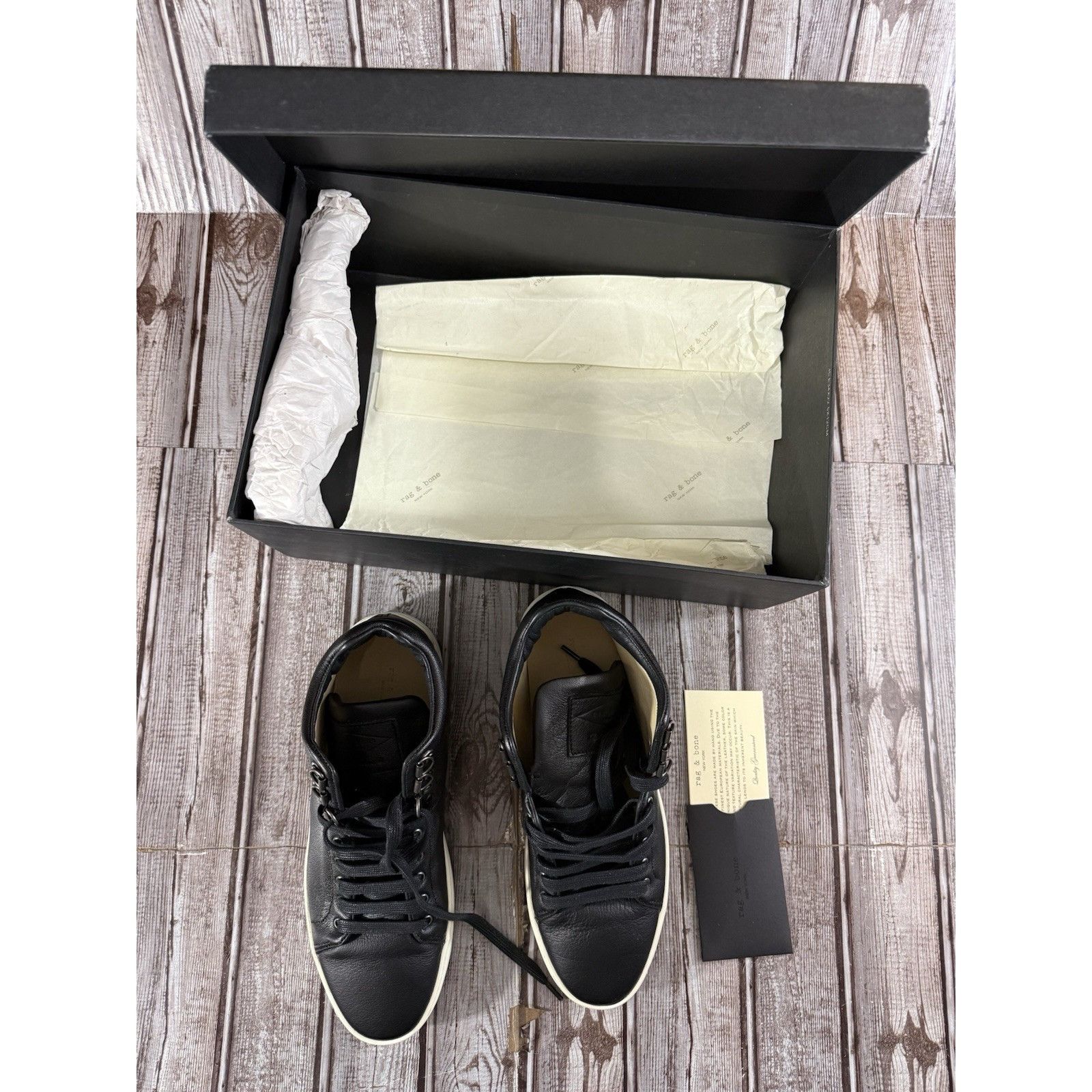 Rag & Bone Rag & Bone Kent High Top Leather Sneakers Size 37.5 US 7.5 Size US 7.5 / IT 37.5 - 2 Thumbnail