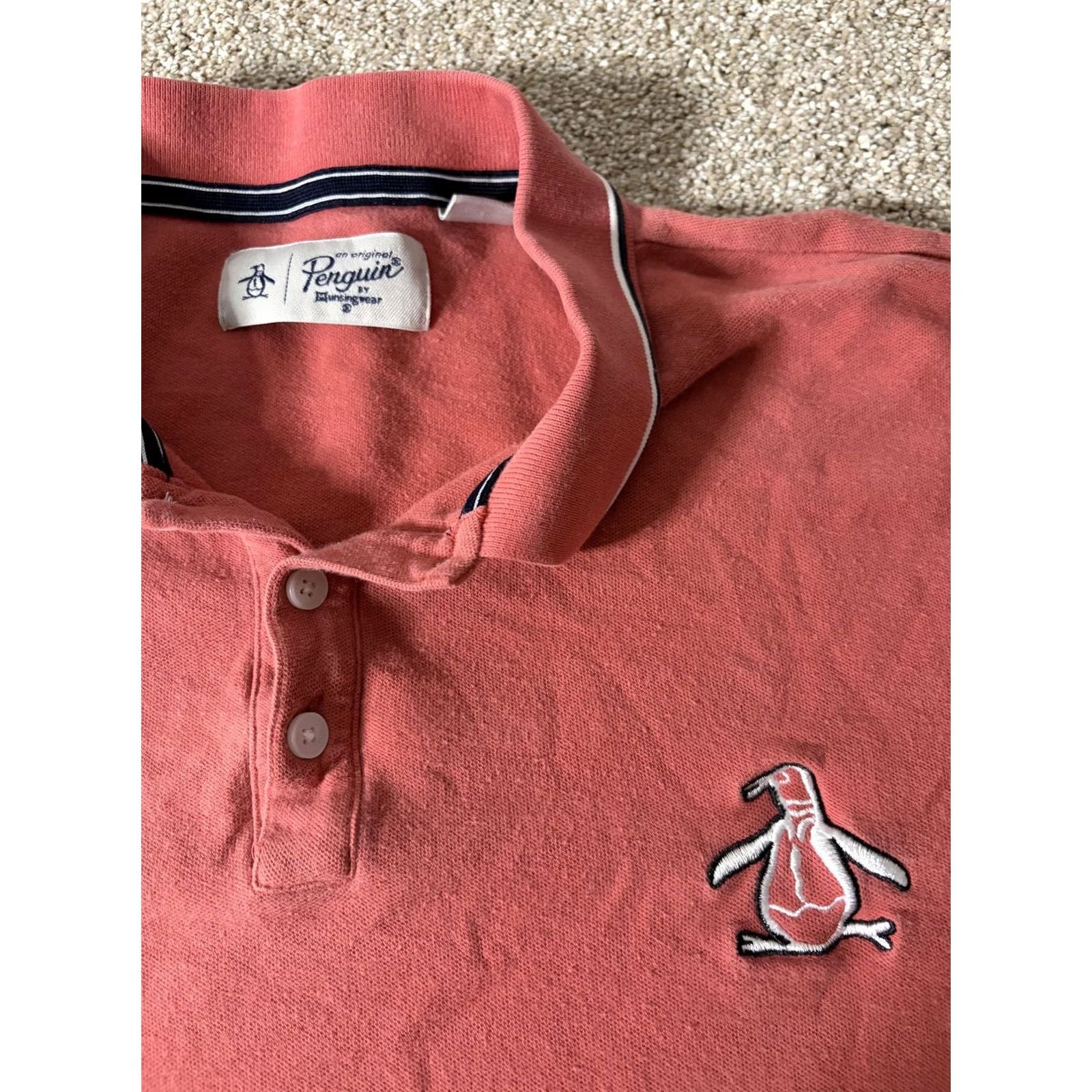 Original Penguin Original Penguin Polo Shirt Mens Large Pink Short Sleeve Cotton Embroidered Logo Size US L / EU 52-54 / 3 - 4 Thumbnail