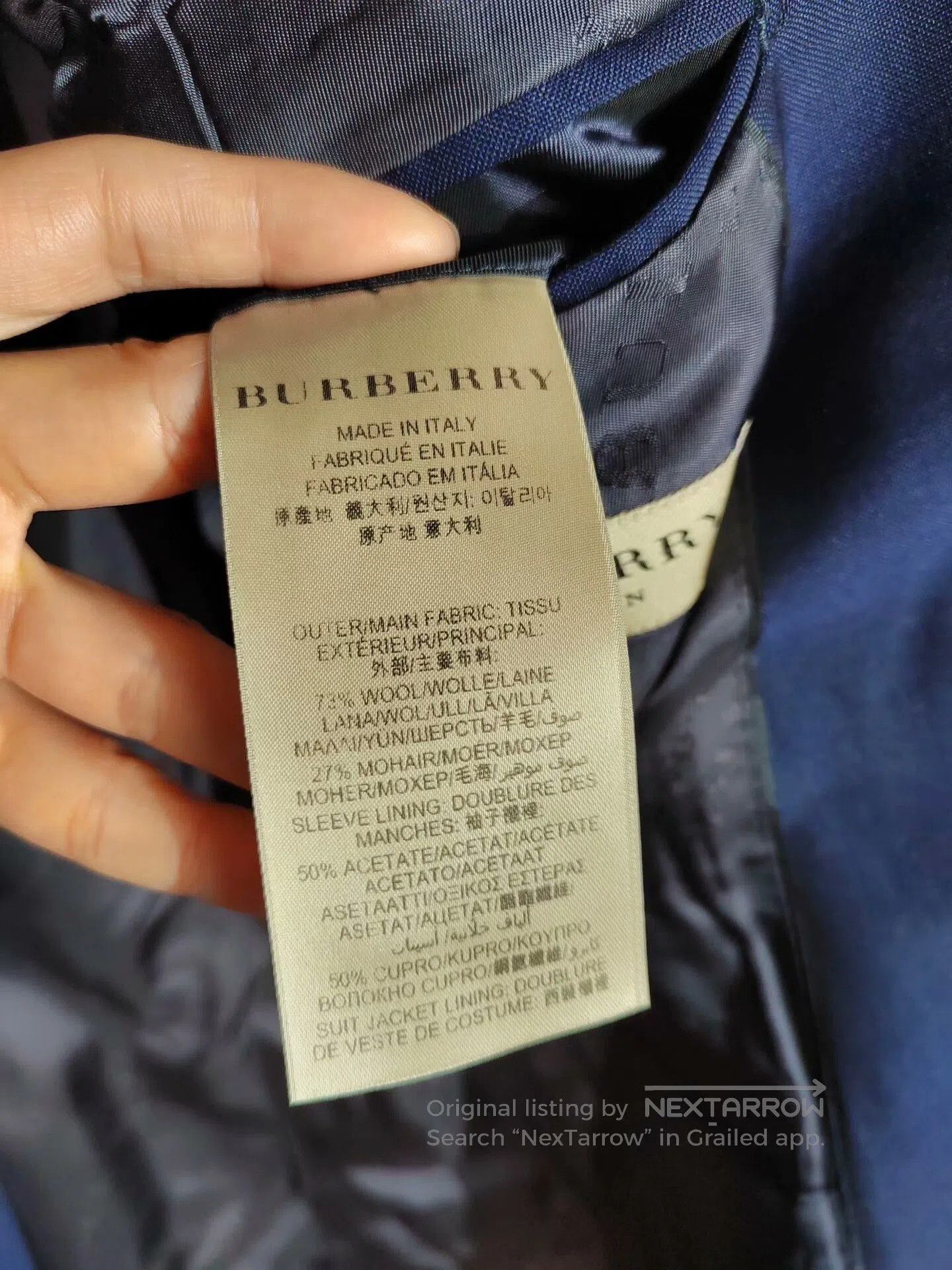 Burberry Dark Blue Suit Set.