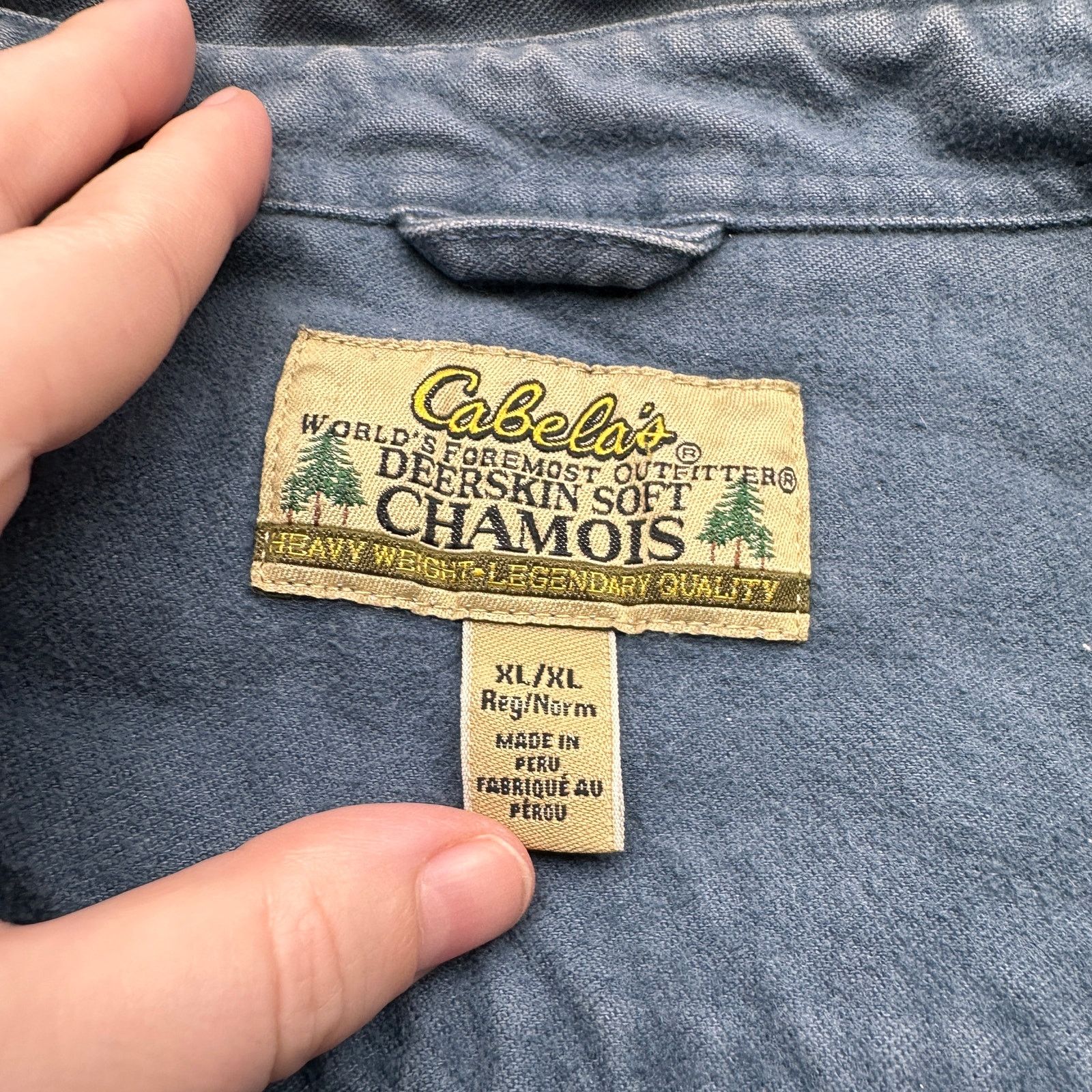 Cabelas Cabela's Deerskin Soft Chamois Button Up Shirt Mens XL Blue Size US XL / EU 56 / 4 - 3 Thumbnail