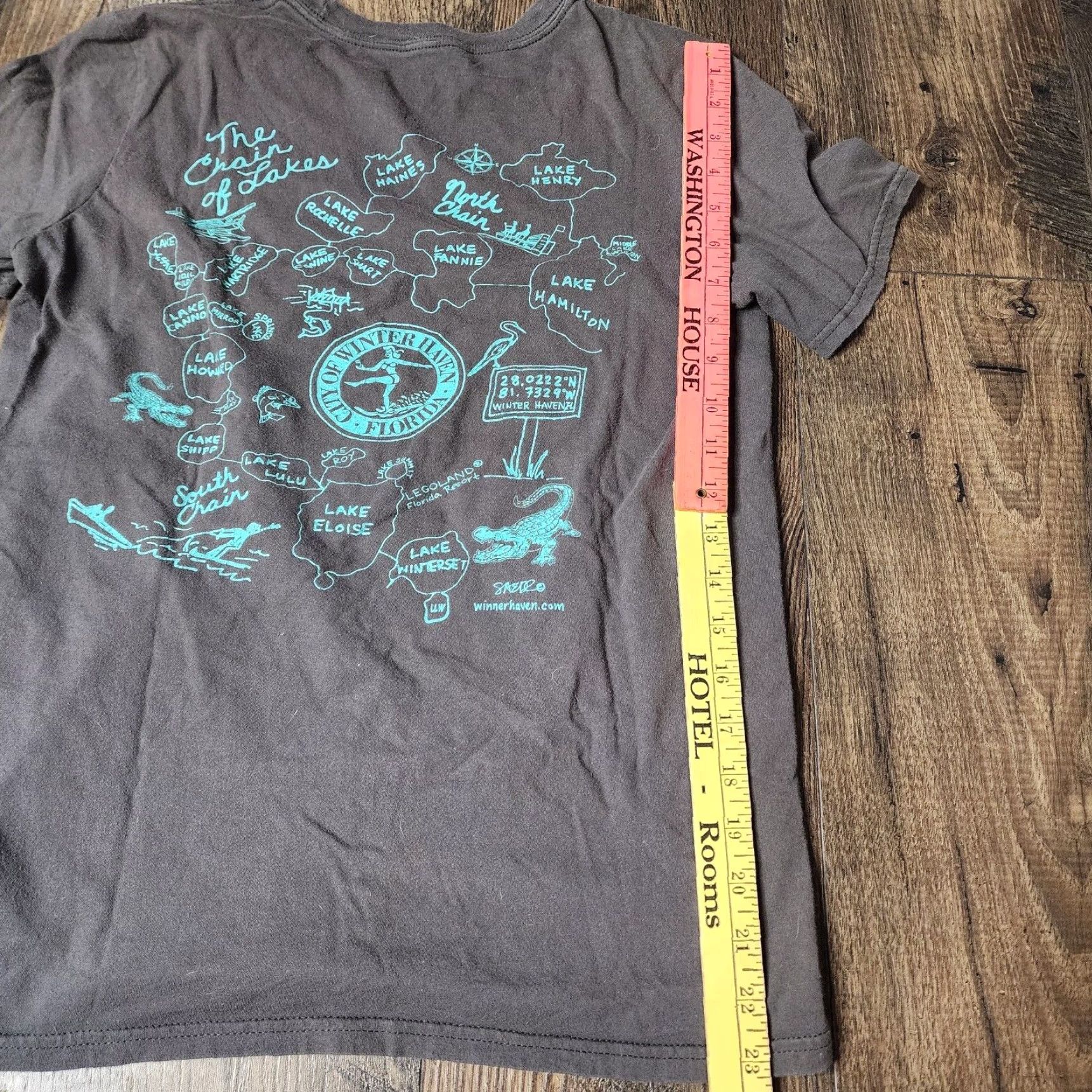 Vintage Womens Chain Of Lakes MAP Winter Haven Florida FL Gray T Shirt Size S / US 4 / IT 40 - 4 Thumbnail