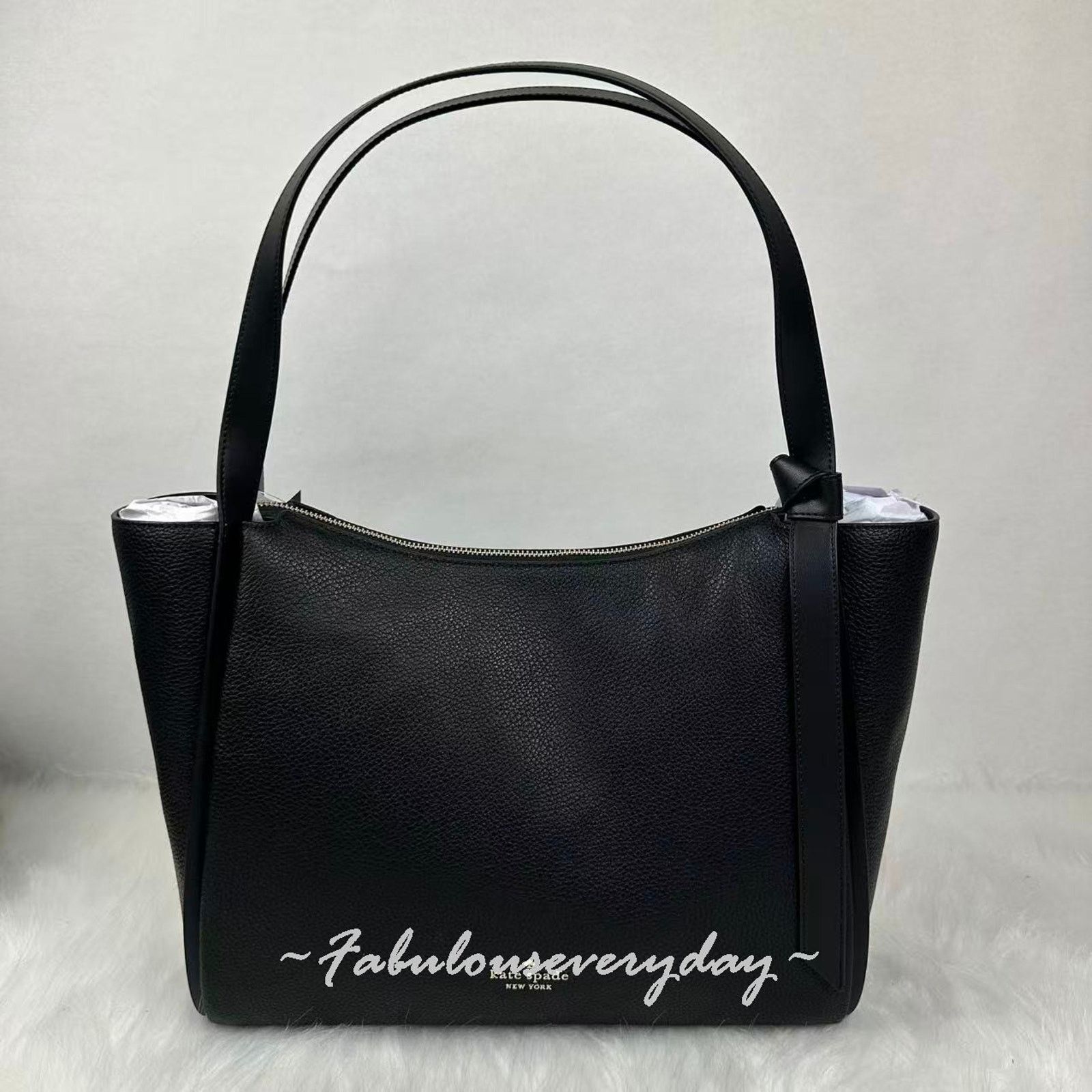 Kate Spade Kate Spade Knott Tote Bag Shoulder Bag Leather/Black KN658 Size ONE SIZE - 1 Thumbnail