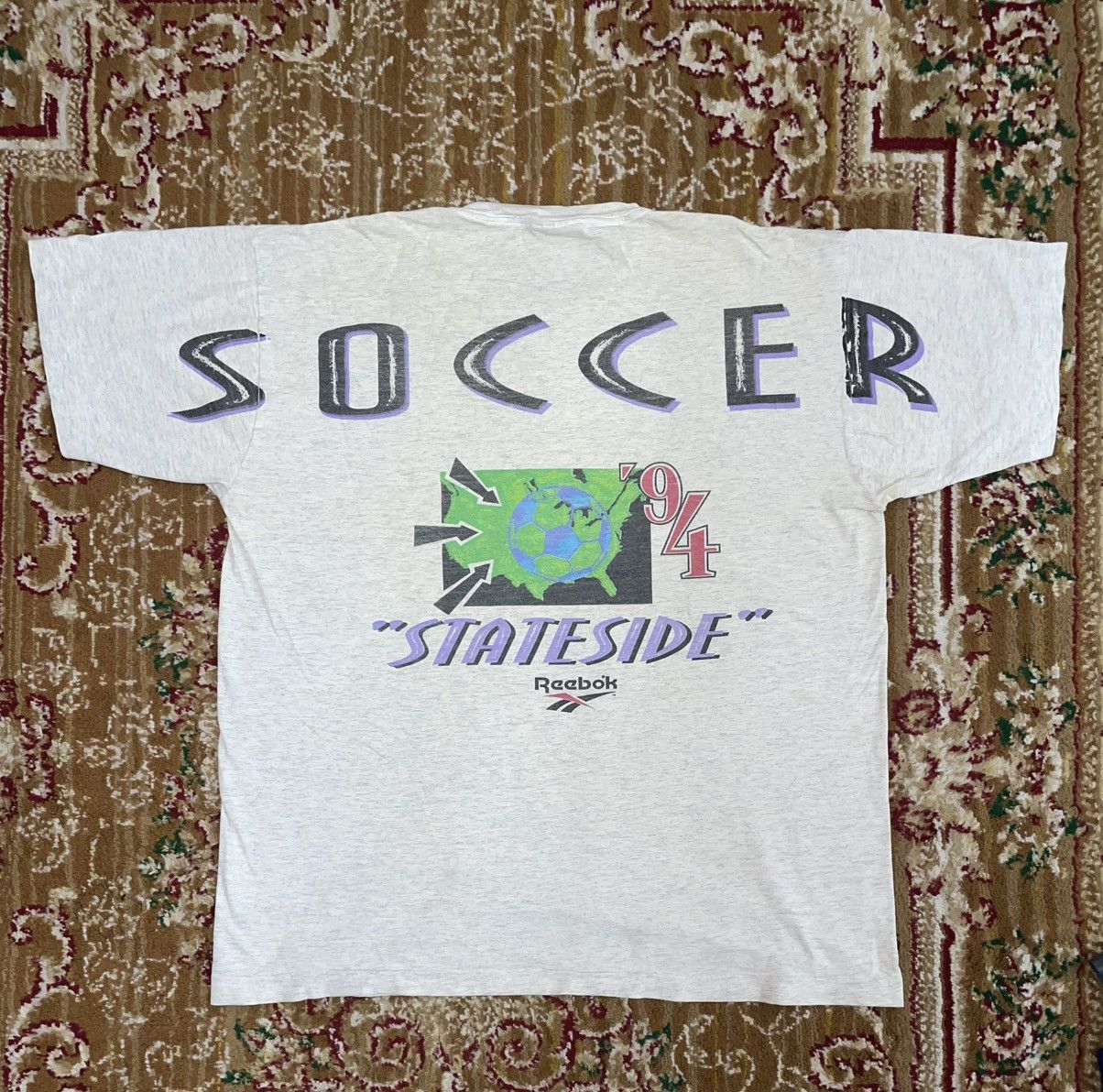 Reebok Vintage soccer Non stop 1994 Spell-out backhit Size US XL / EU 56 / 4 - 4 Thumbnail