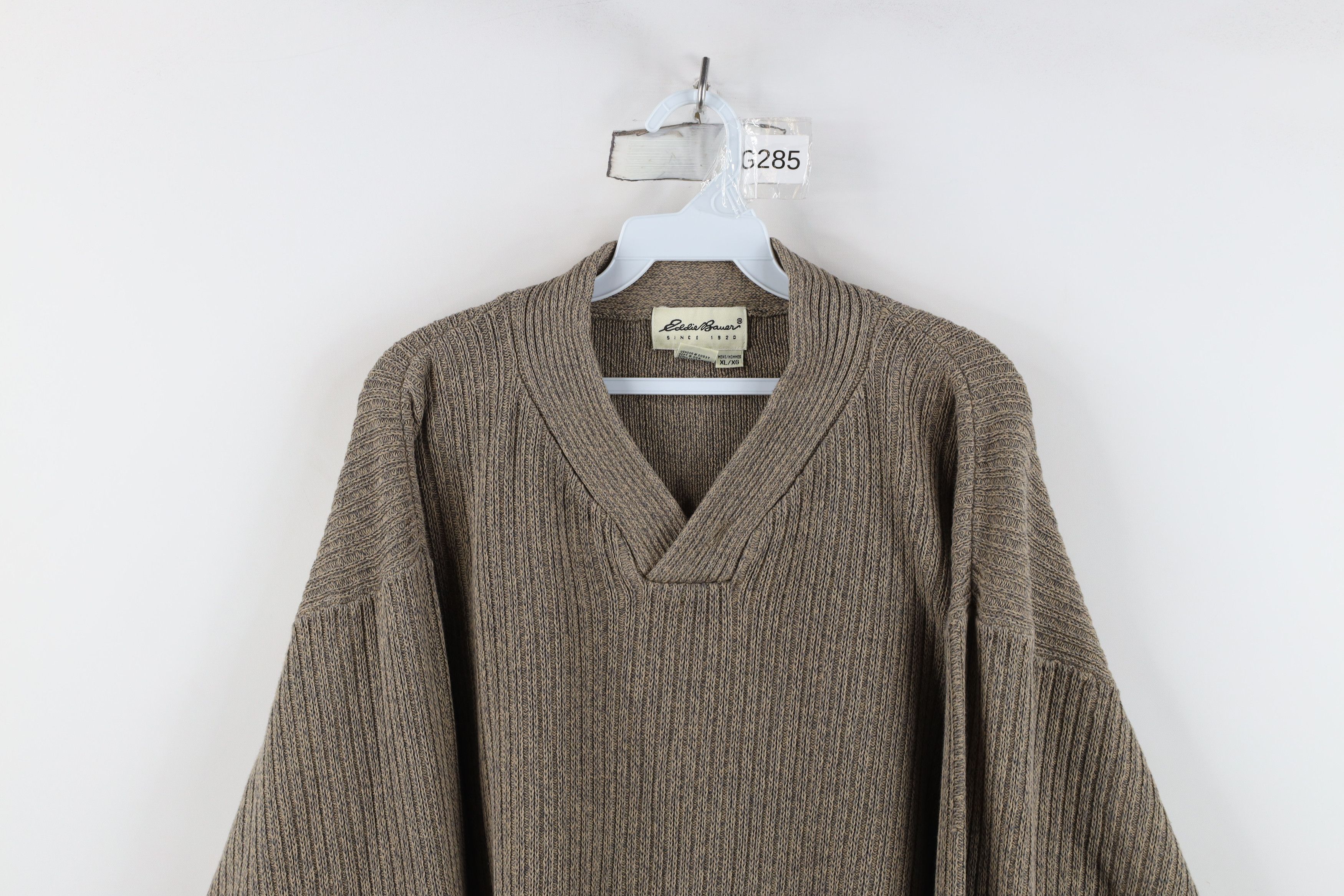 Eddie Bauer Vintage 90s Eddie Bauer Heavyweight Ribbed Sweater Beige Size US XL / EU 56 / 4 - 2 Thumbnail