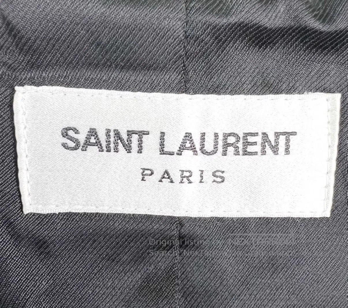 Saint Laurent Paris White Varsity Jacket with Black Accents. Size US M / EU 48-50 / 2 - 5 Thumbnail
