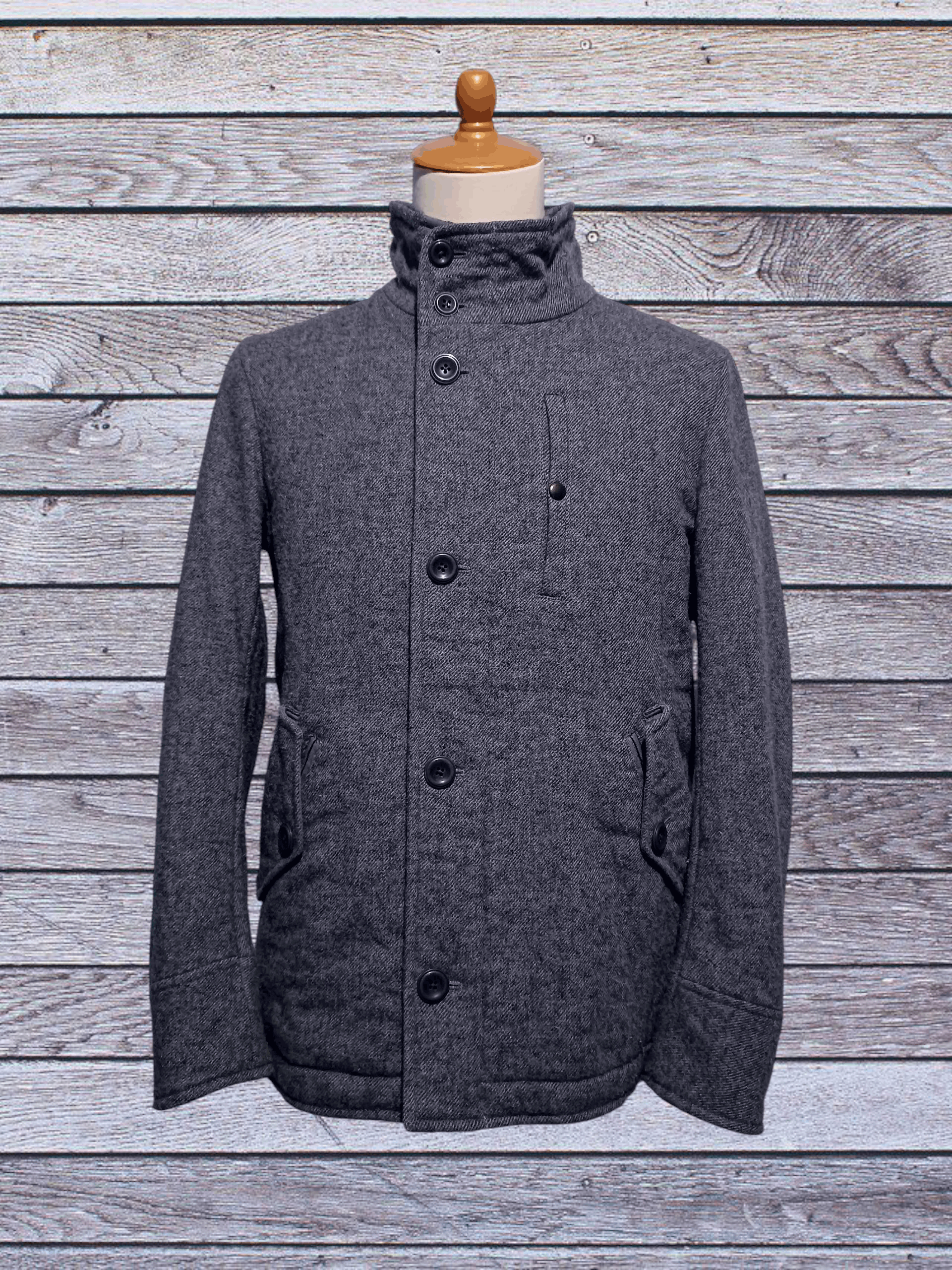 Japanese Brand Takeo Kikuchi Stand Collar Wool Blend Coat Jacket Size US M / EU 48-50 / 2 - 1 Thumbnail
