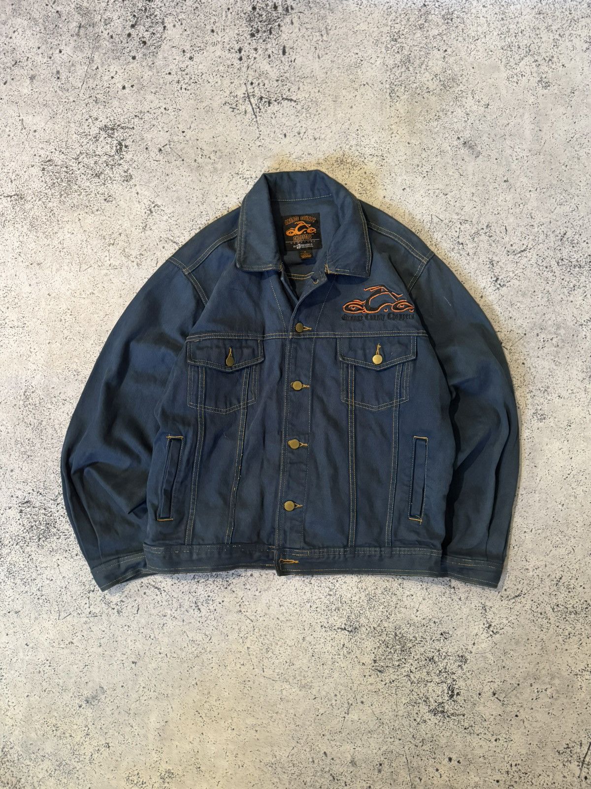 West Coast Choppers Orange County Choppers Jacket Blue Denim Biker Motorcycle Size US M / EU 48-50 / 2 - 4 Thumbnail
