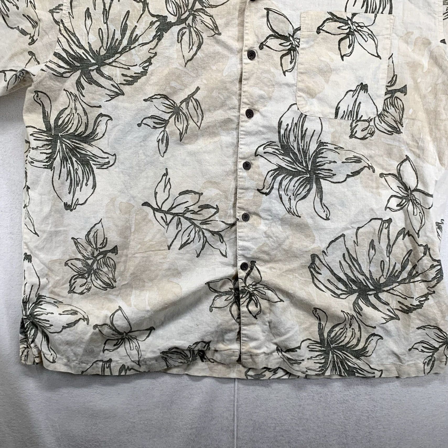 Panama Jack Panama Jack Hawaiian Shirt 2XL Beige Floral Button-Up Short Sleeve Mens 80s 90s Tropical Size US XXL / EU 58 / 5 - 4 Thumbnail