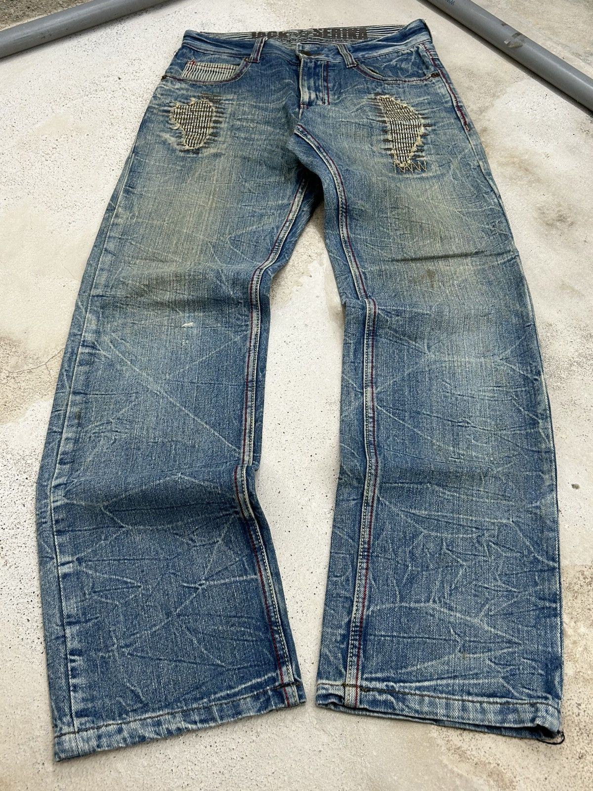 GOSTAR DE FUGA Vintage Jack Serika Mud Washed Gothic Distressed Boro Size US 31 - 1 Thumbnail