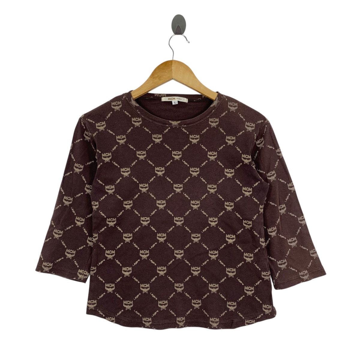 MCM Vintage 90s MCM LEGERE Monogram Overprint Long Sleeve Tshirt Size L / US 10 / IT 46 - 1 Thumbnail