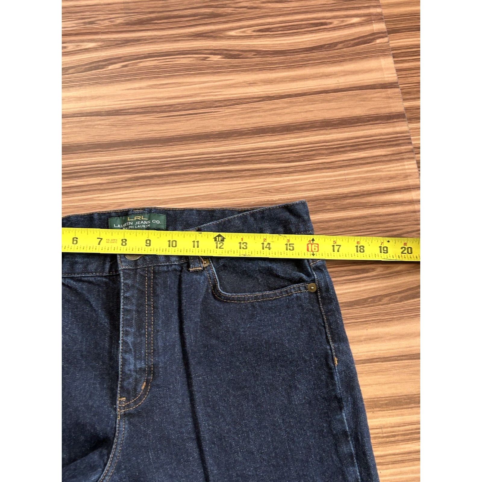 Denime LRL Lauren Jeans Ralph Lauren Jeans Bootcut Women’s Dark Washed Blue Mid Rise 8 Stretch Pockets 5-Pocket Denim Cotton Spandex Regular Fit Shirt? Size 30" / US 8 / IT 44 - 5 Thumbnail