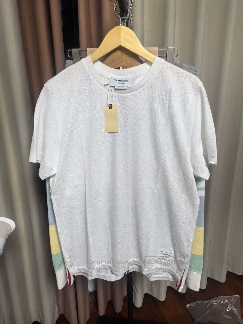 Thom Browne Thom Browne White Short Sleeve T-Shirt Size US M / EU 48-50 / 2 - 2 Thumbnail