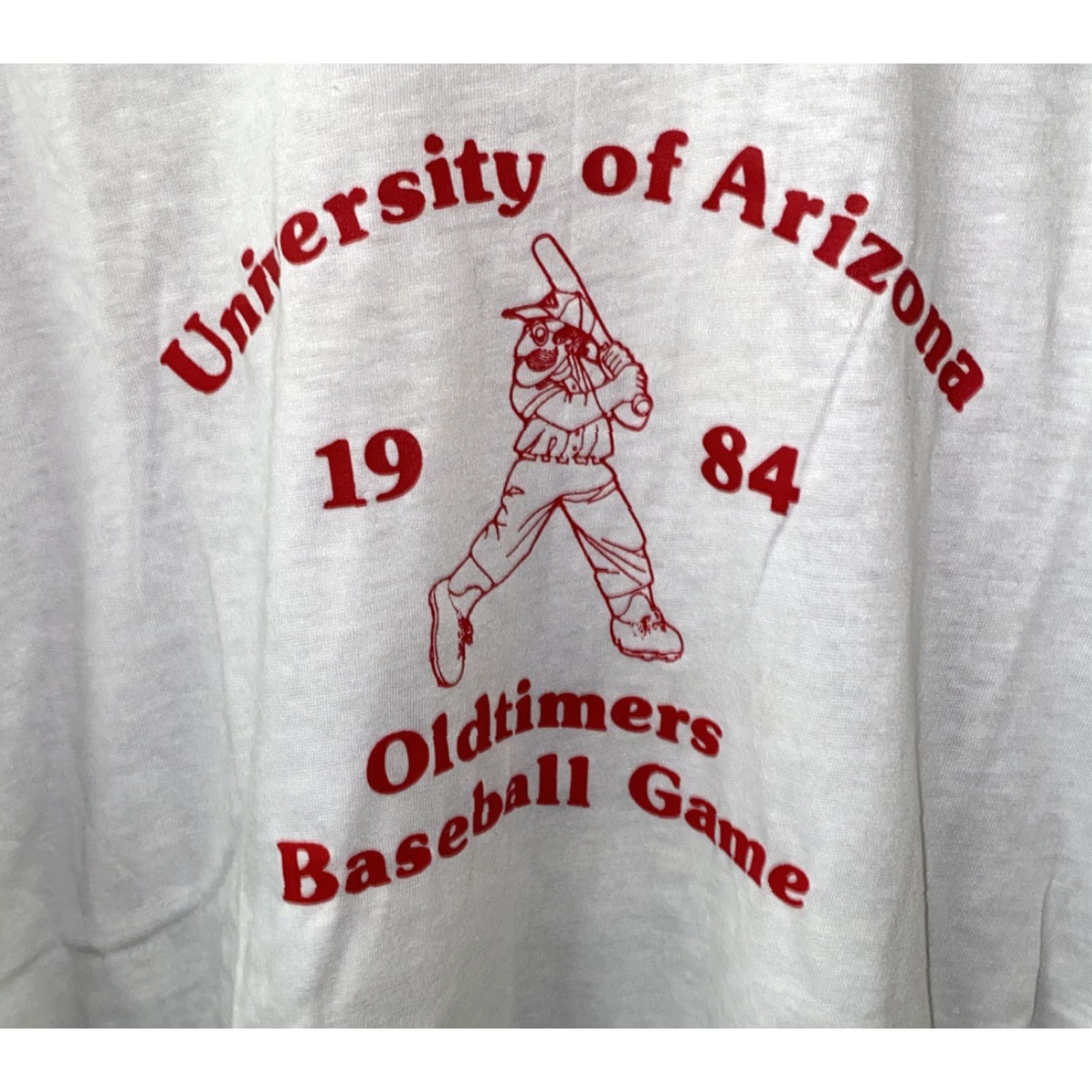 Vintage VINTAGE R And D Mens T-Shirt White U Of A Baseball 1984 XL Shirt Mens Dress? Size US XL / EU 56 / 4 - 2 Thumbnail