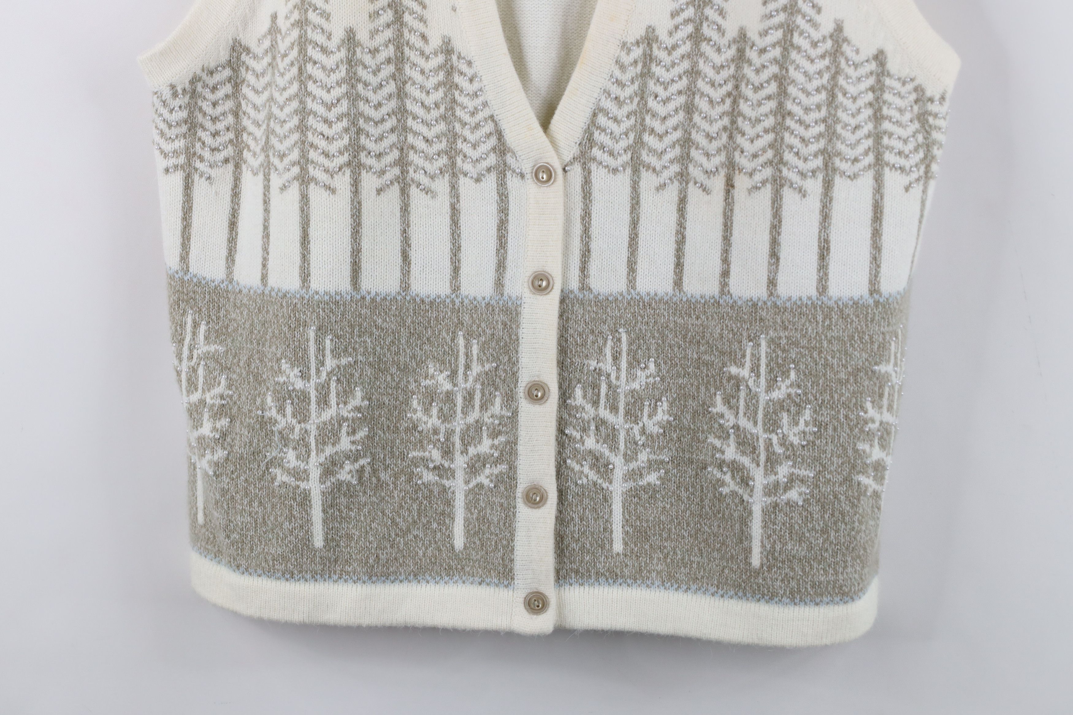 Vintage Vintage 90s Streetwear Beaded All Over Print Sweater Vest Size M / US 6-8 / IT 42-44 - 3 Thumbnail