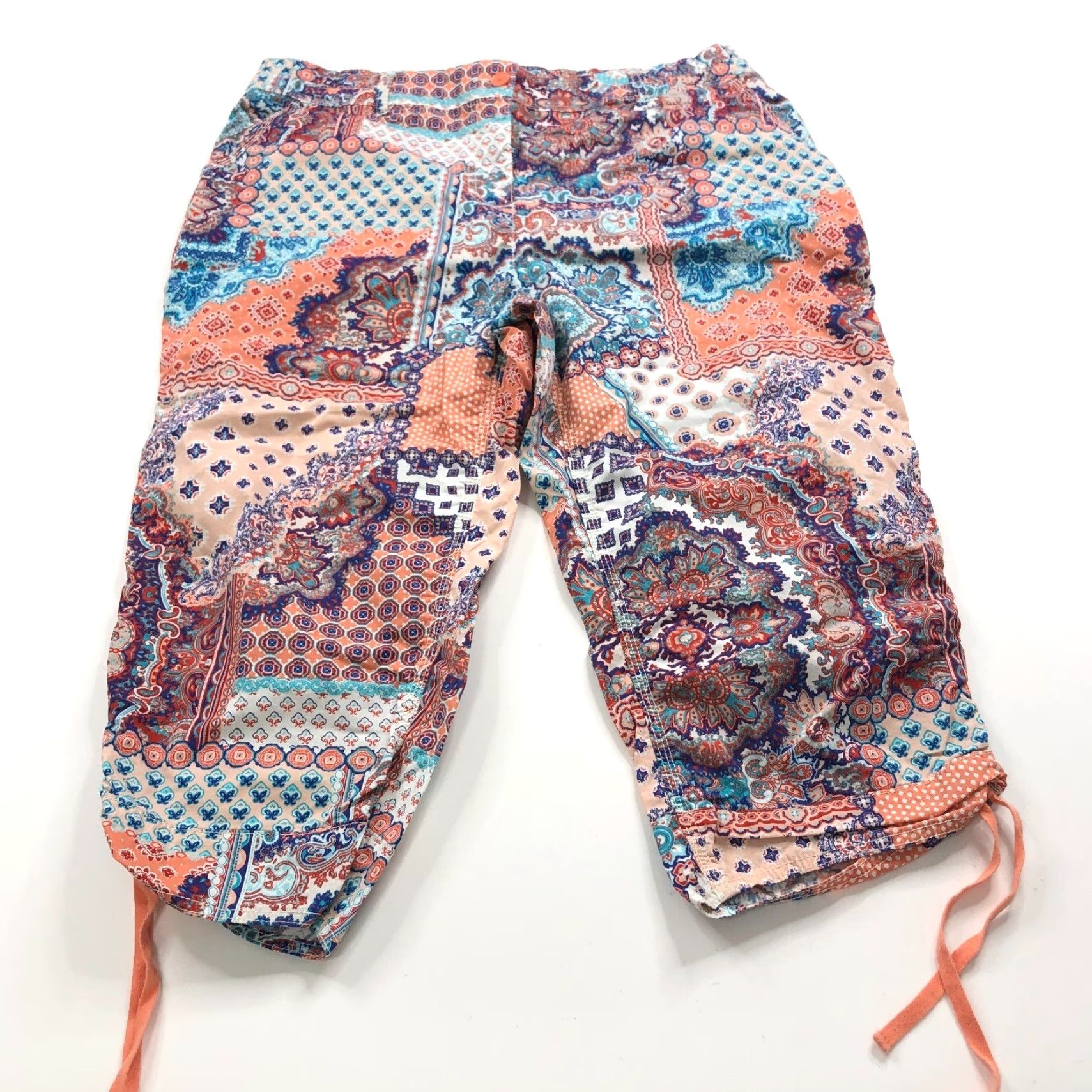 Vintage Chicos Capri Pants 36W 20L High Rise All Over Print Geometric Cotton Spandex Casual Women Pants Size 36W Womens Size 25" / US 0 / IT 36 - 3 Thumbnail