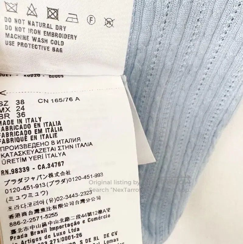 Miu Miu Miu Miu Summer Blue Cashmere Short Sleeve Tee . Size S / US 4 / IT 40 - 4 Thumbnail