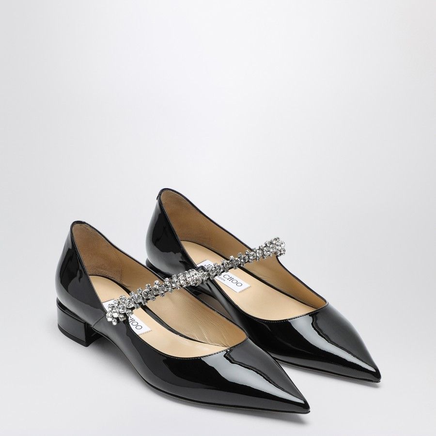Jimmy Choo o1d2blof0824 Leather Flat Pumps in Black Size US 8.5 / IT 38.5 - 1 Thumbnail