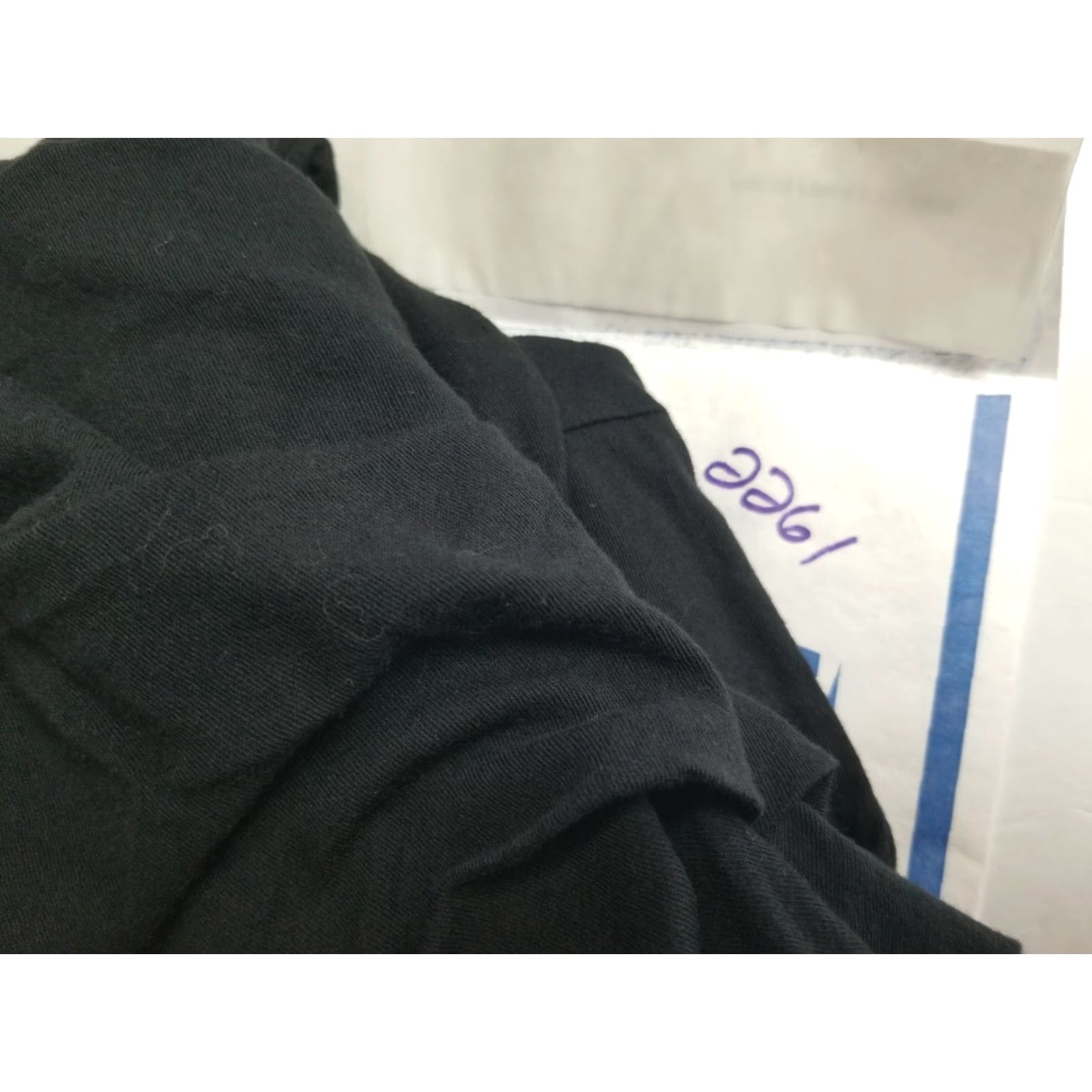 James Perse James Perse Dress Womens Size 1 Long Sleeve Black V-Neck Ruched Knee Length Maxi Pullover Solid Party Cocktail Travel Size XS / US 0-2 / IT 36-38 - 8 Thumbnail