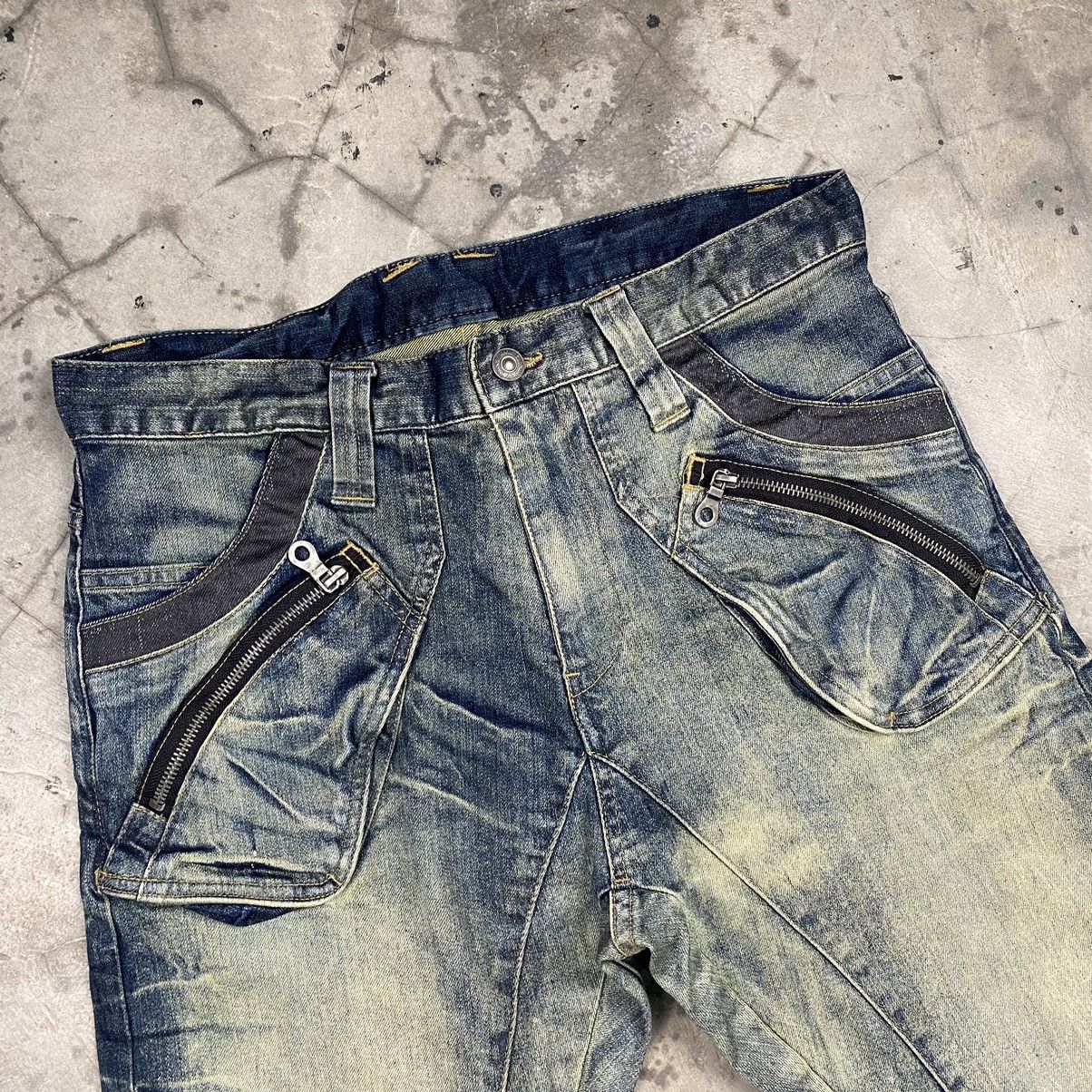 If Six Was Nine × Le Grande Bleu (L.G.B.) × PPFM PPFM Gothic Bondage Acid Washed Jeans Size US 33 - 2 Thumbnail