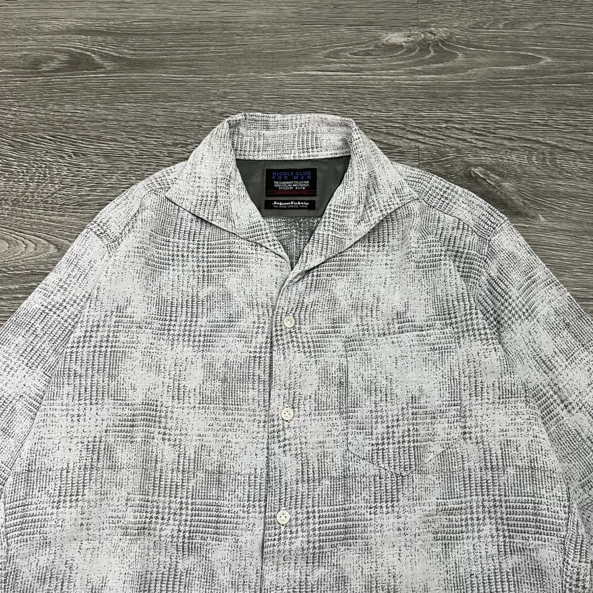 Japanese Brand 2000s Nicole Club For Men Textured Check Shirt Designer Size US M / EU 48-50 / 2 - 2 Thumbnail