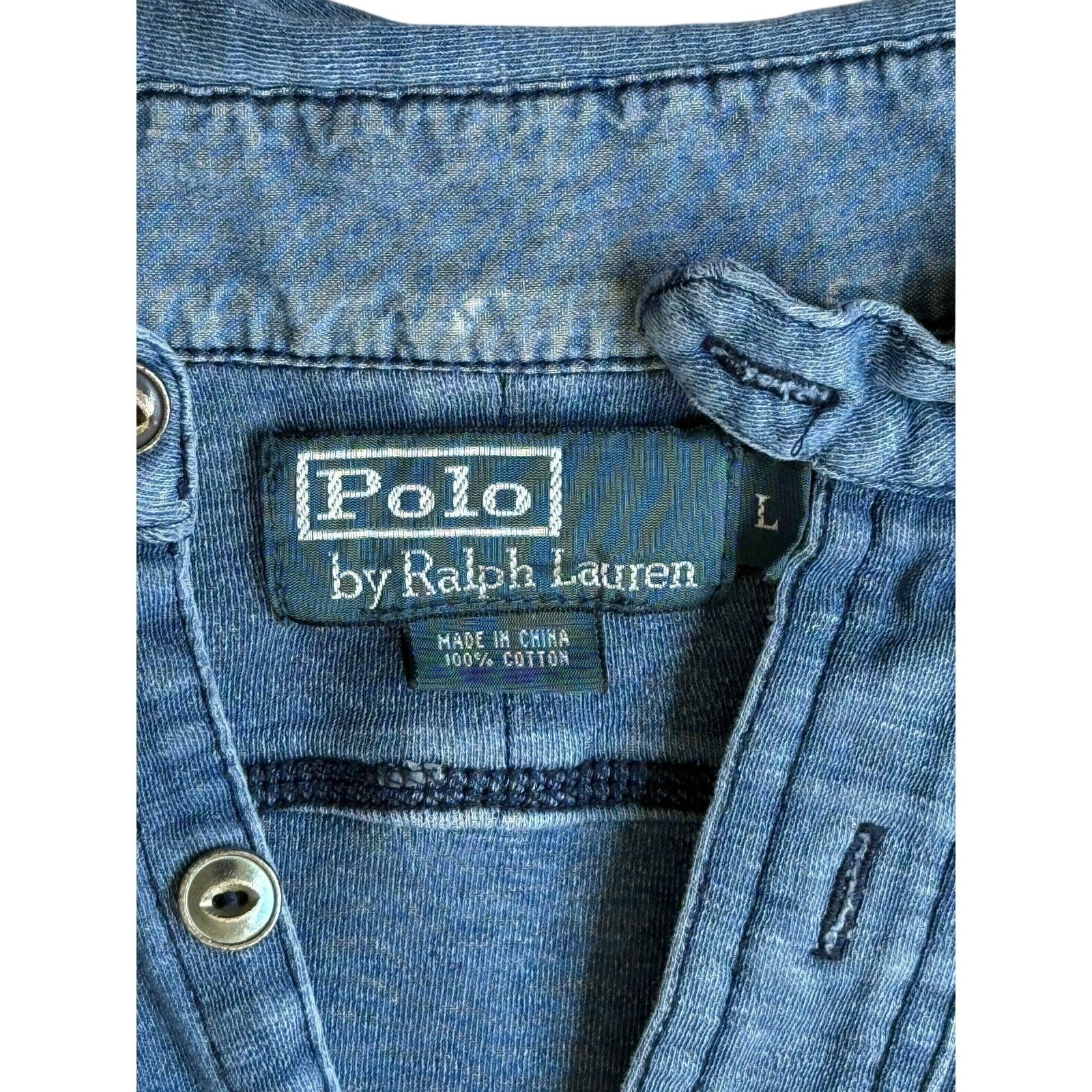 Polo Ralph Lauren Polo Ralph Lauren Custom Dip-Dye Chambray Shirt Size L Size US L / EU 52-54 / 3 - 2 Thumbnail