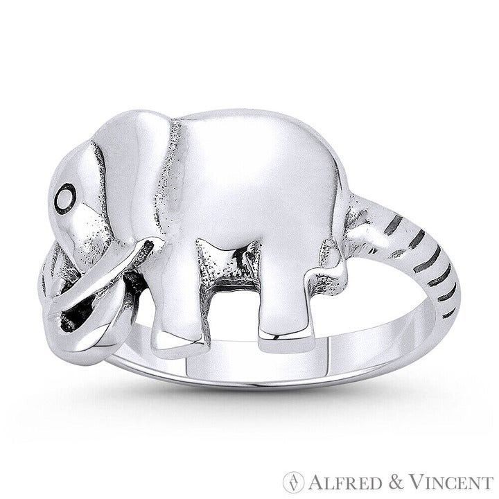 Other Elephant Spirit Stackable Ring in .925 Sterling Silver Size ONE SIZE - 1 Preview