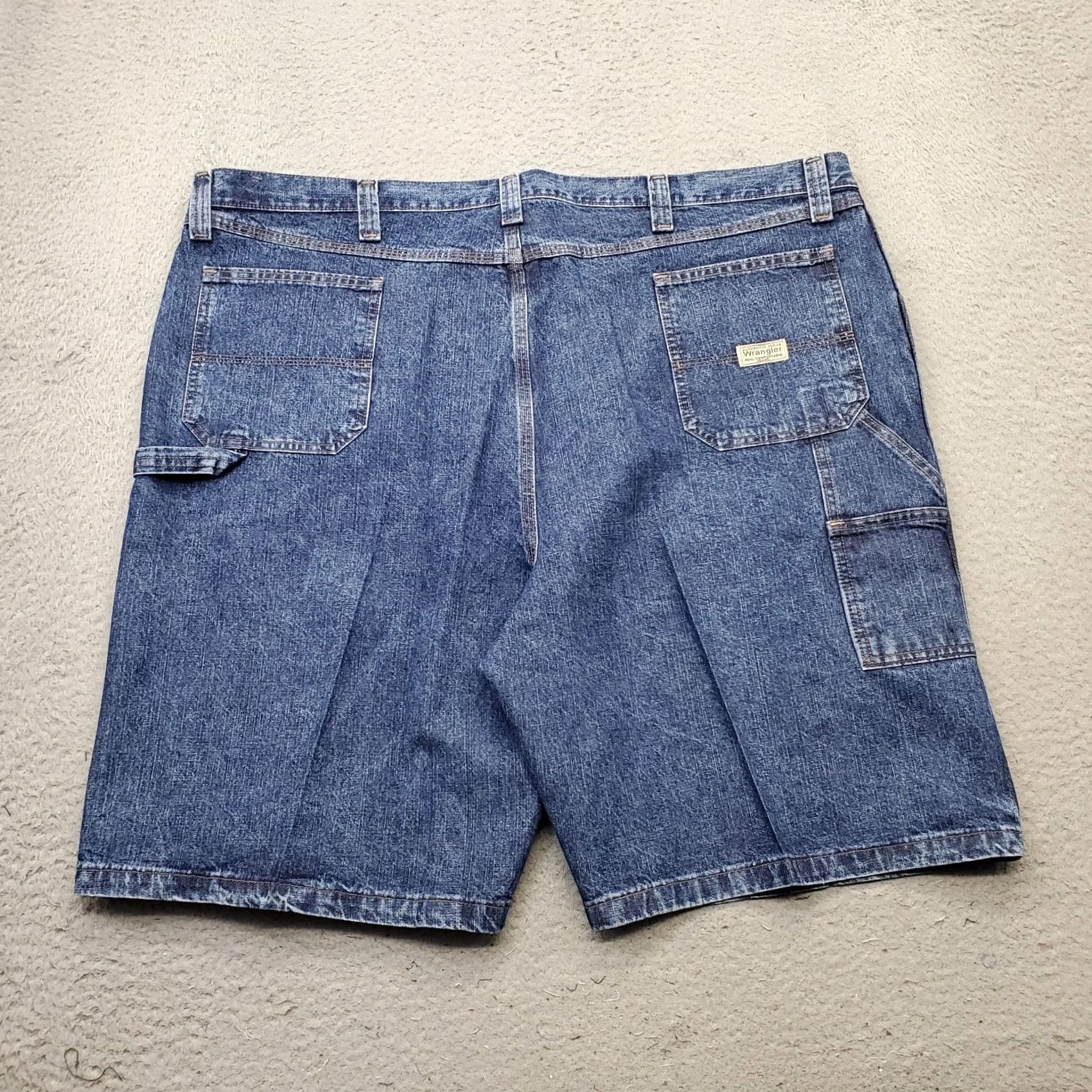 Wrangler Wrangler Mens Shorts Bermuda 48 Blue Dungarees Carpenter Flat Front 5-Pocket Denim Casual Workwear Regular Fit Livingstone Blue Mens Size US 32 / EU 48 - 2 Thumbnail