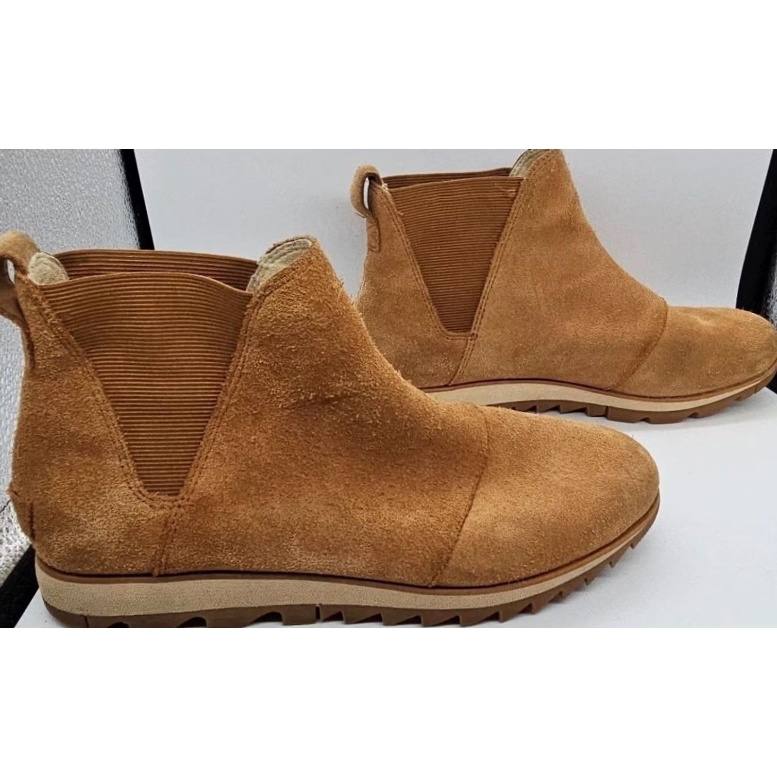 SOREL Sorel Emelie Chelsea Boots Women 7.5 Tan Suede Waterproof Ankle Boot NL3335 Size US 8 / IT 38 - 6 Thumbnail