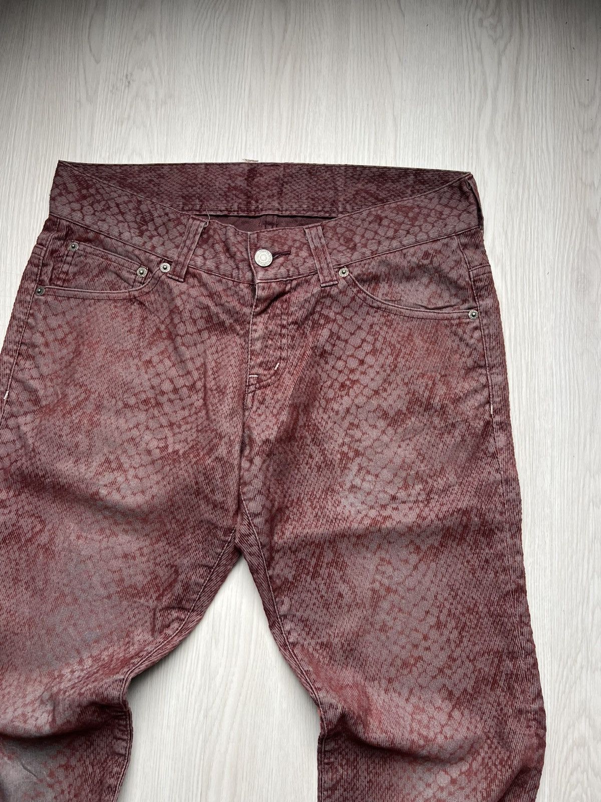 If Six Was Nine Tornado Mart Snakeskin Laser Cut Buckle Back Pants Size US 31 - 3 Thumbnail